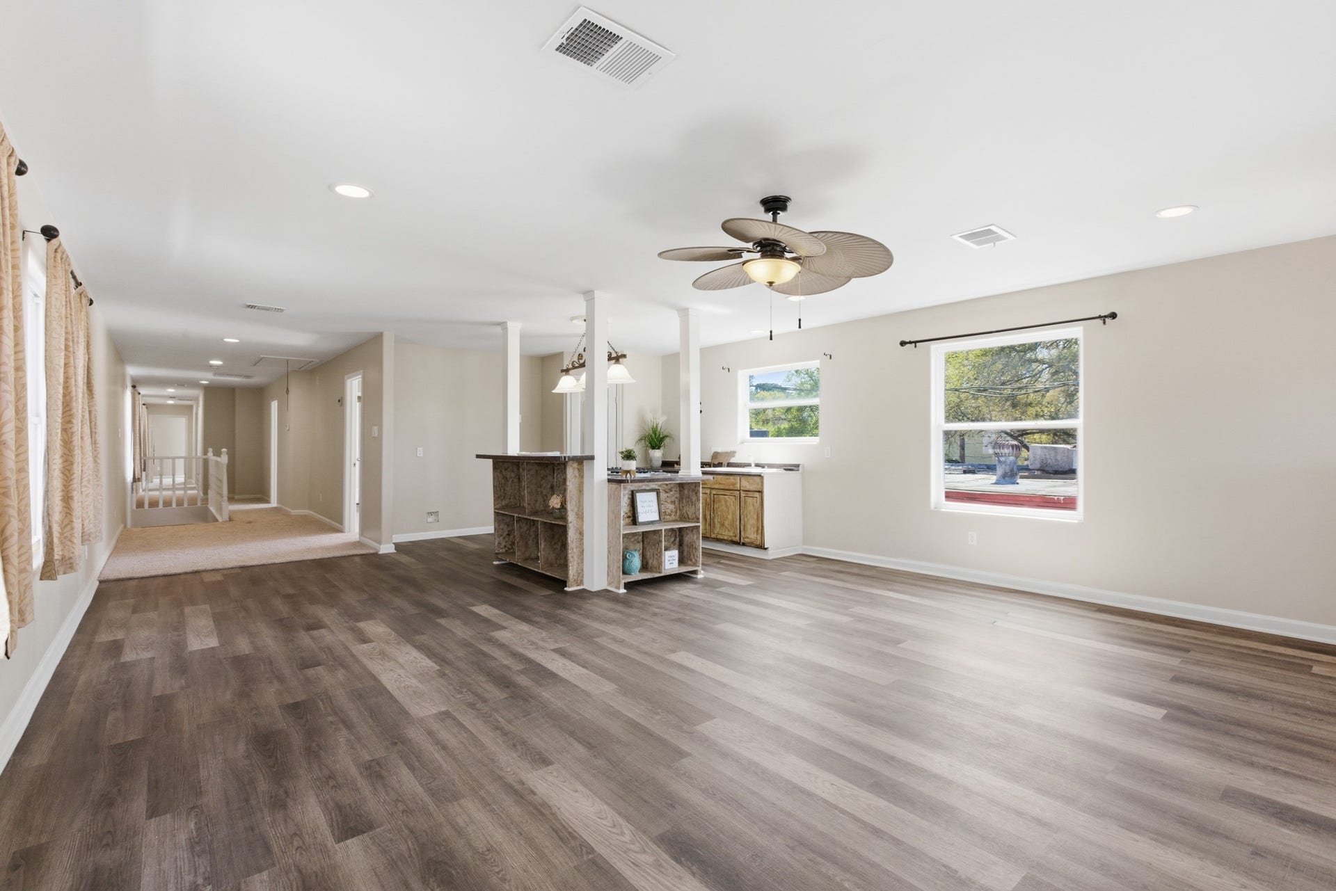 313 Grand Avenue, Bacliff, TX 77518 Living area with open kitchen, upstairs