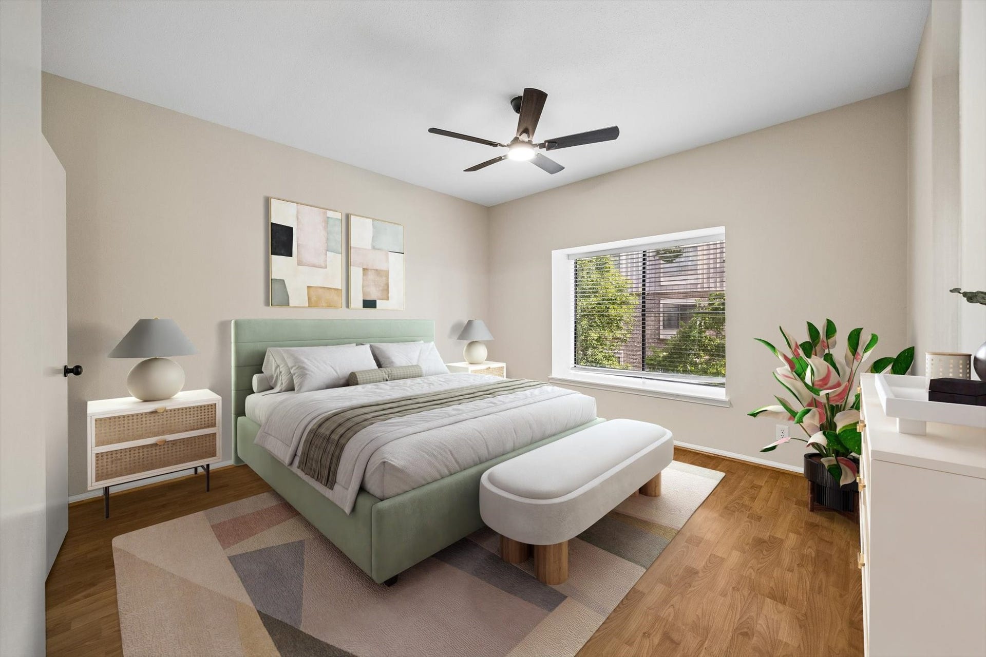 2211 S Braeswood Blvd, #22C, Houston, TX 77030 Virtual Staging in the 2nd bedroom.
