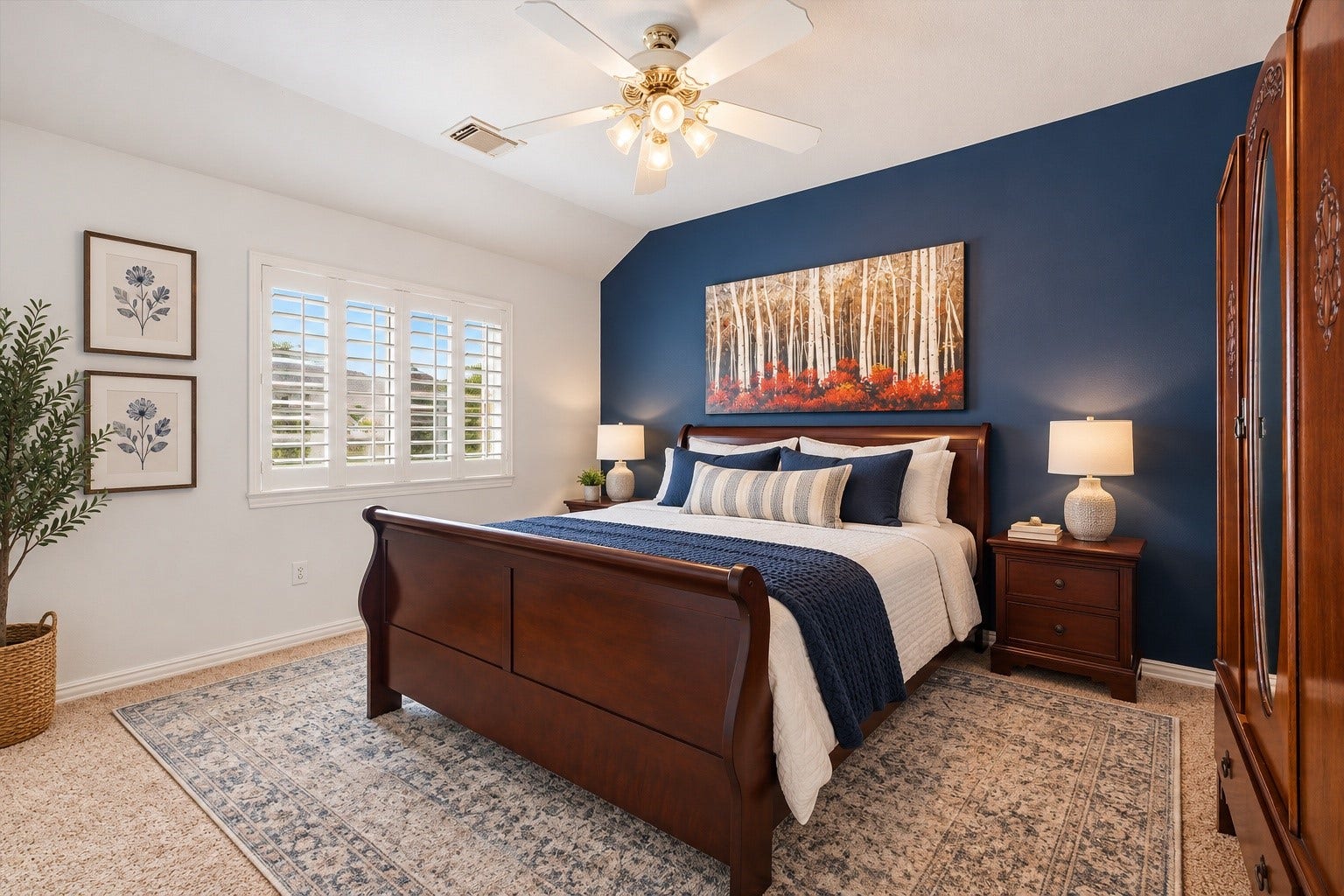 Secondary bedroom 3.  This bedroom has been digitally staged.
