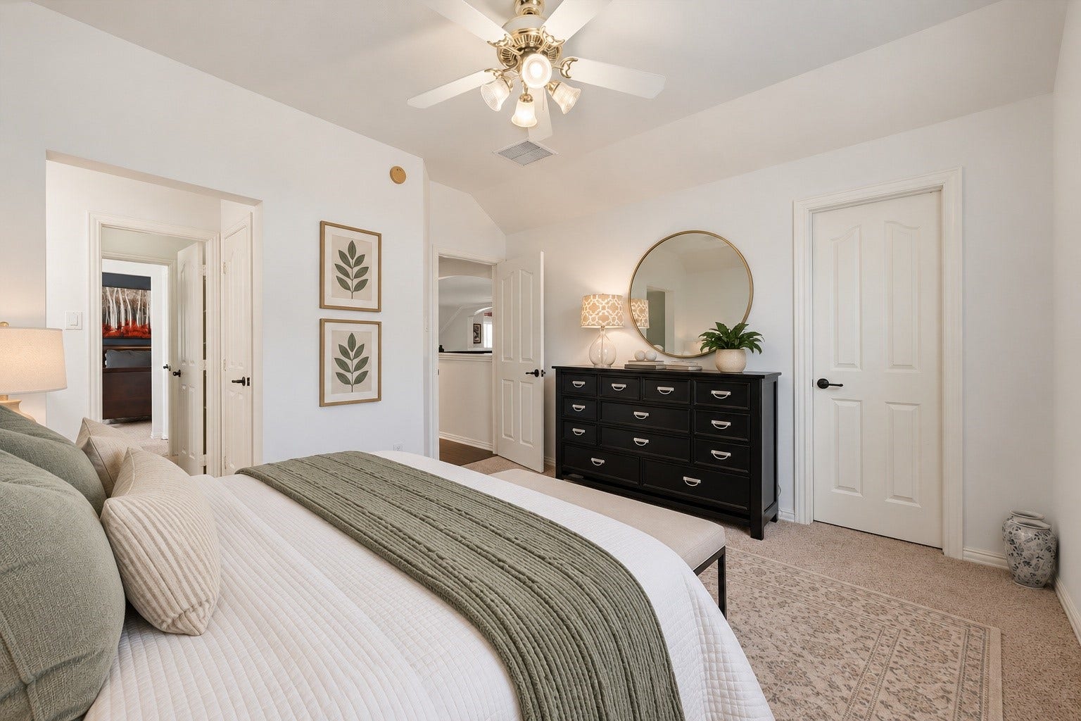 View 2 of secondary bedroom 2. This photo has been digitally staged with furniture.