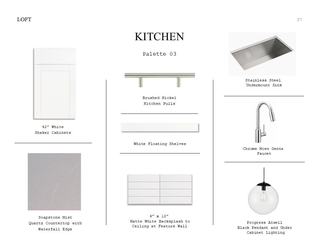 3032 Poplar Bluff Road, Magnolia, TX 77363 Loft Look Palette 3: Kitchen Selection Sheet (*Artist rendering used for illustration purposes only.)