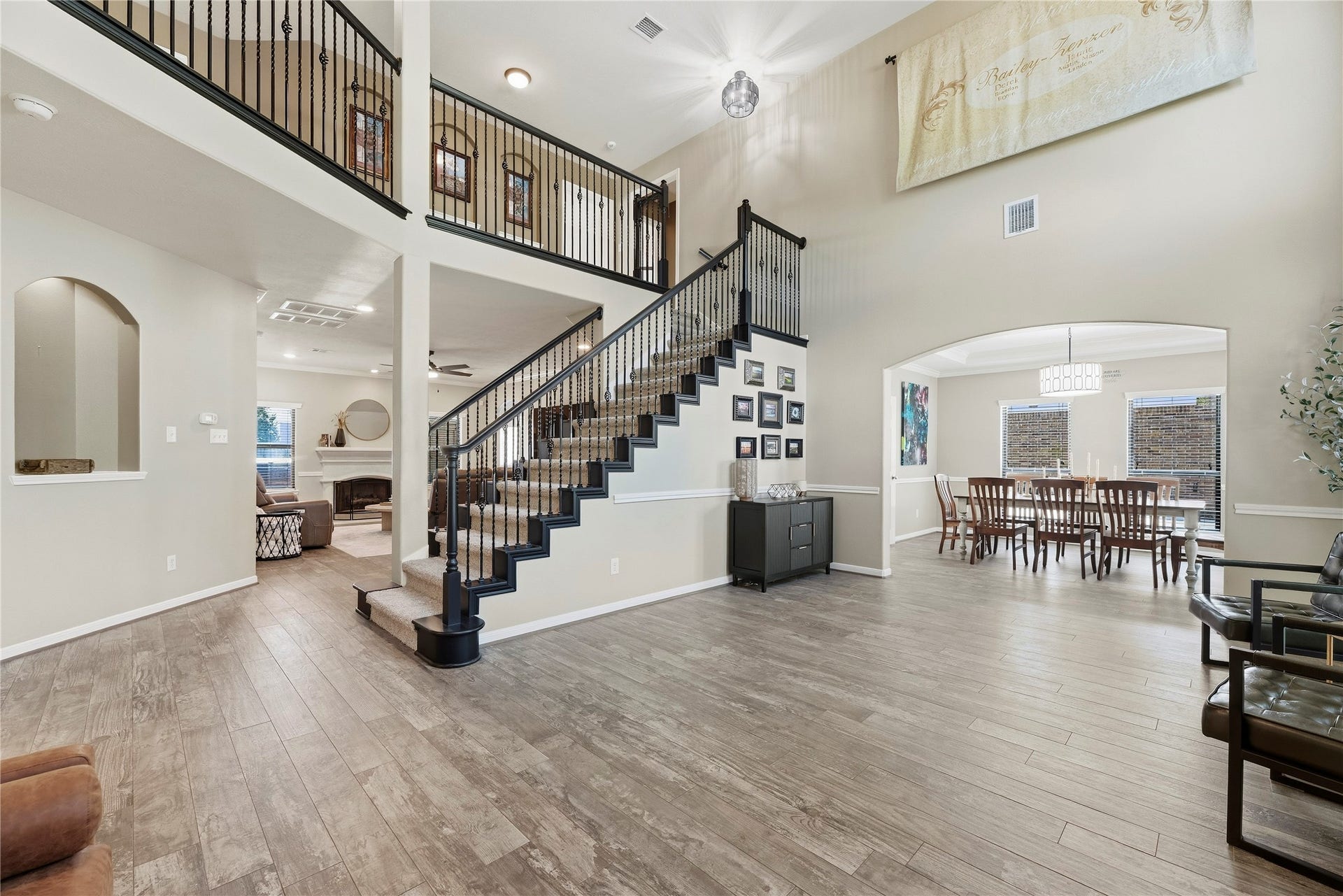 26819 Rockwood Park Lane, Cypress, TX 77433 Step inside to high ceilings, gorgeous wood-look tile flooring and an open floor plan.