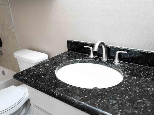 Your morning routine starts here, with plenty of counter space for the essentials.