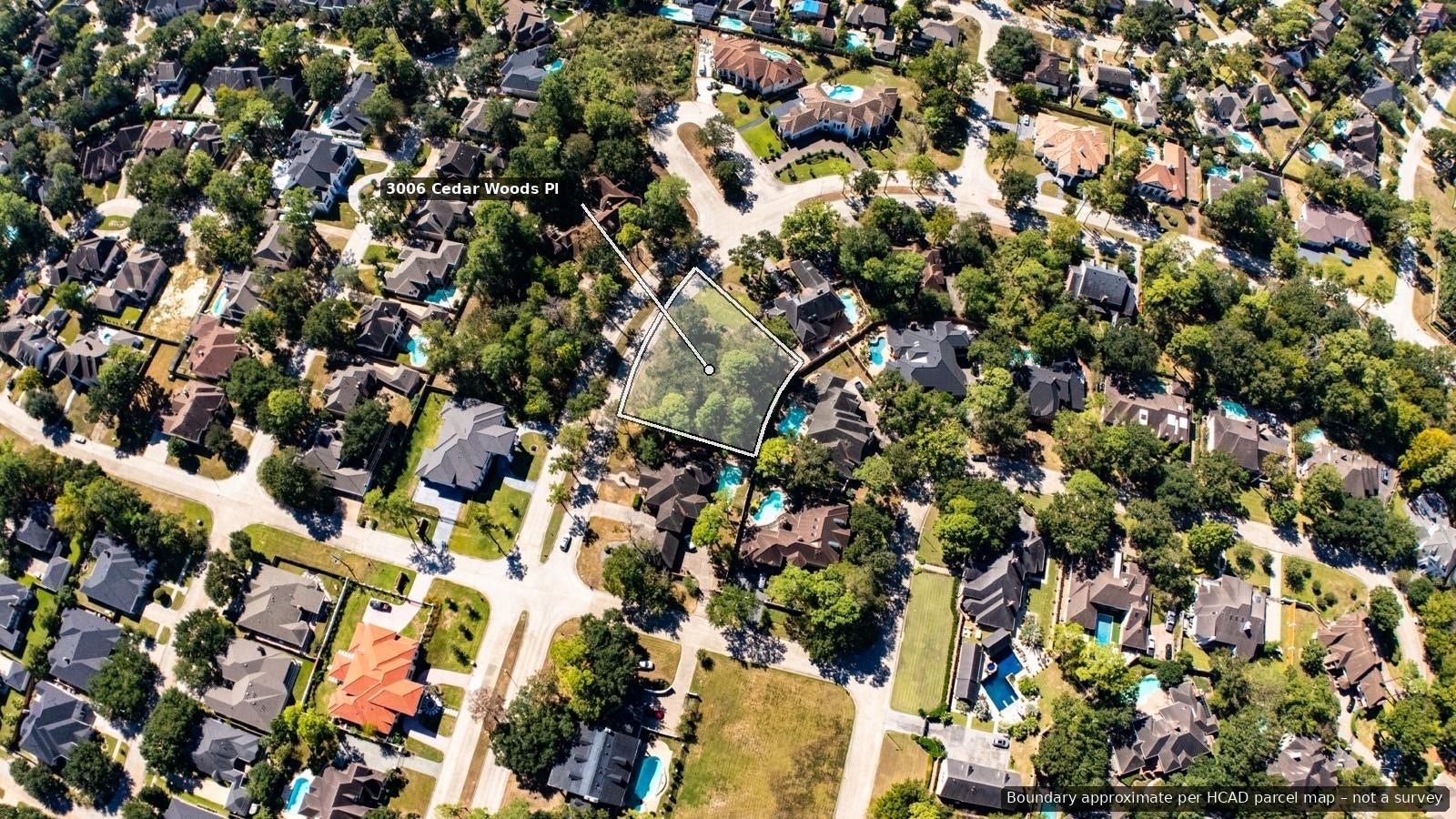 3006 Cedar Woods Place, Houston, TX 77068 Aerial view of the neighborhood.