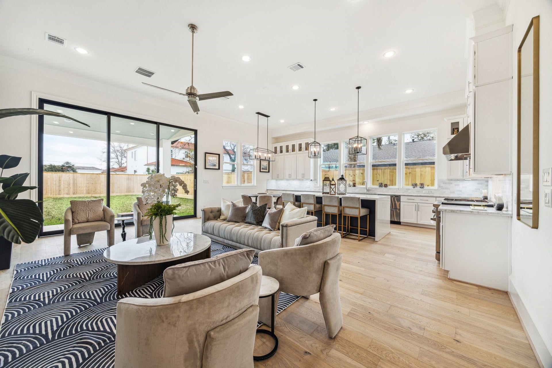 4300 Darsey Street, Bellaire, TX 77401 Representative open concept family room/kitchen/breakfast room from one of builder's previous homes.