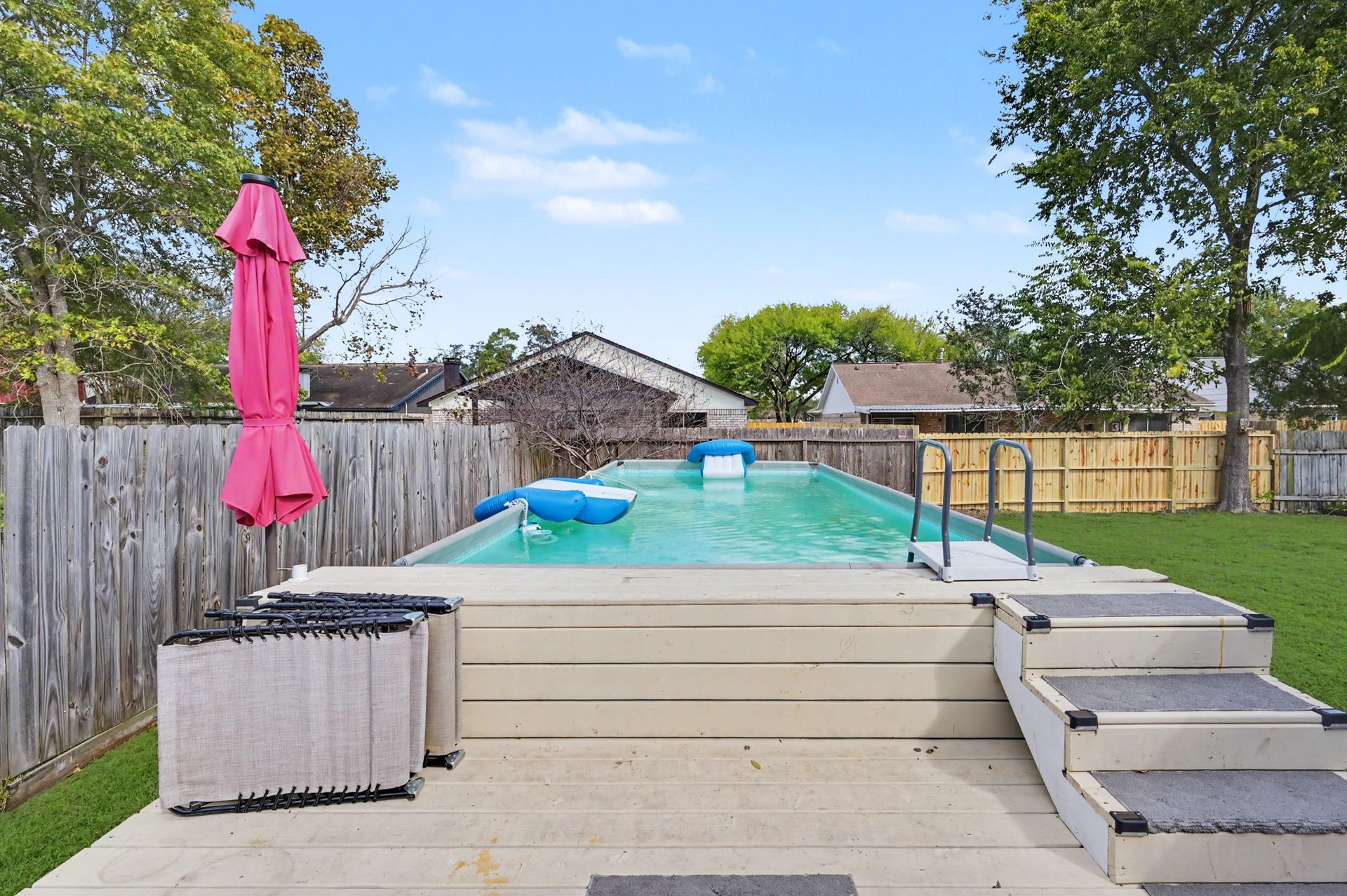 1115 Thomas Drive, Humble, TX 77338 We love spending our summers swimming in the pool.