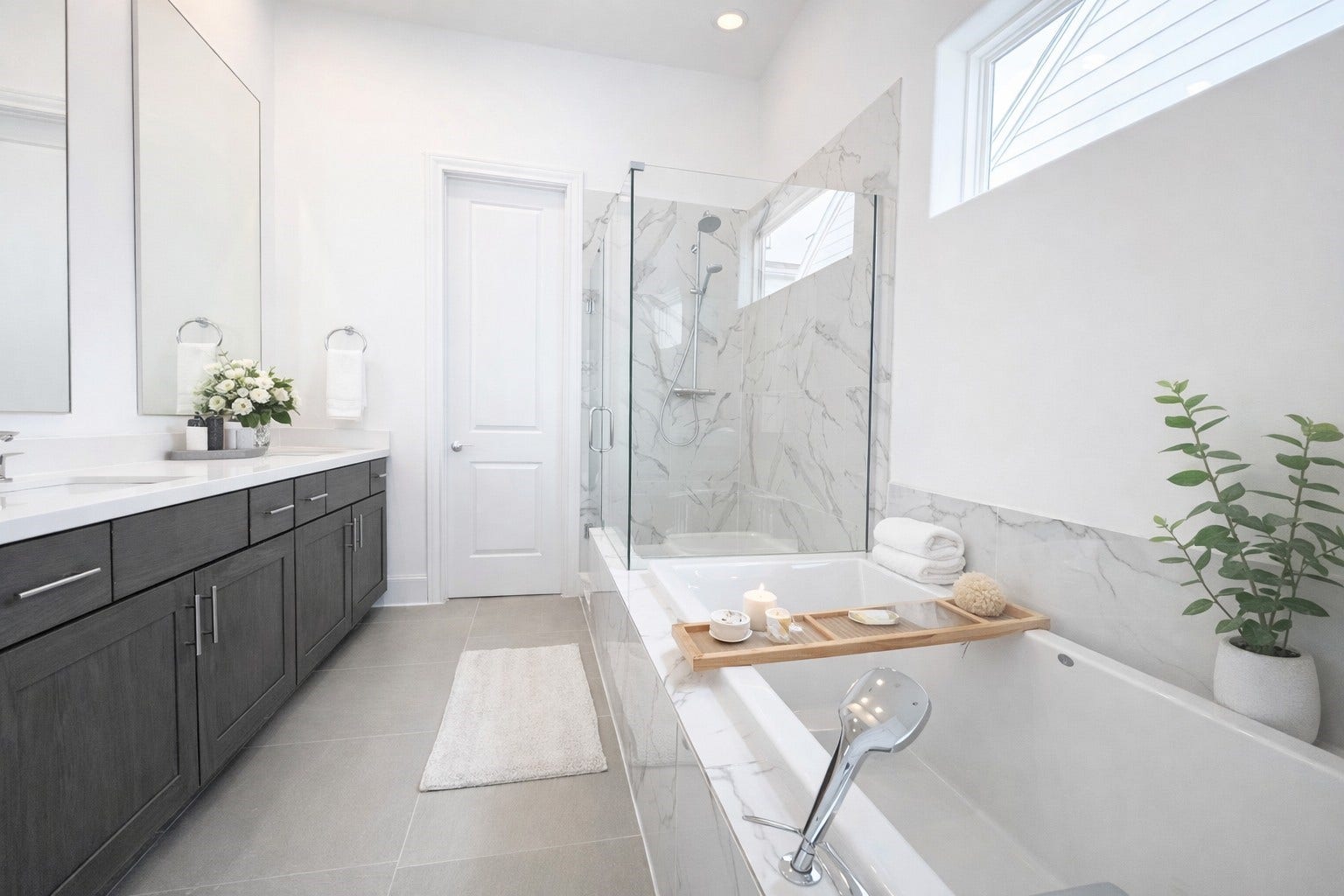 737 Bringhurst Street, Houston, TX 77020 Frameless shower door, 6' tub, (not freestanding), and separate toilet room.
Similar plan and finishes.