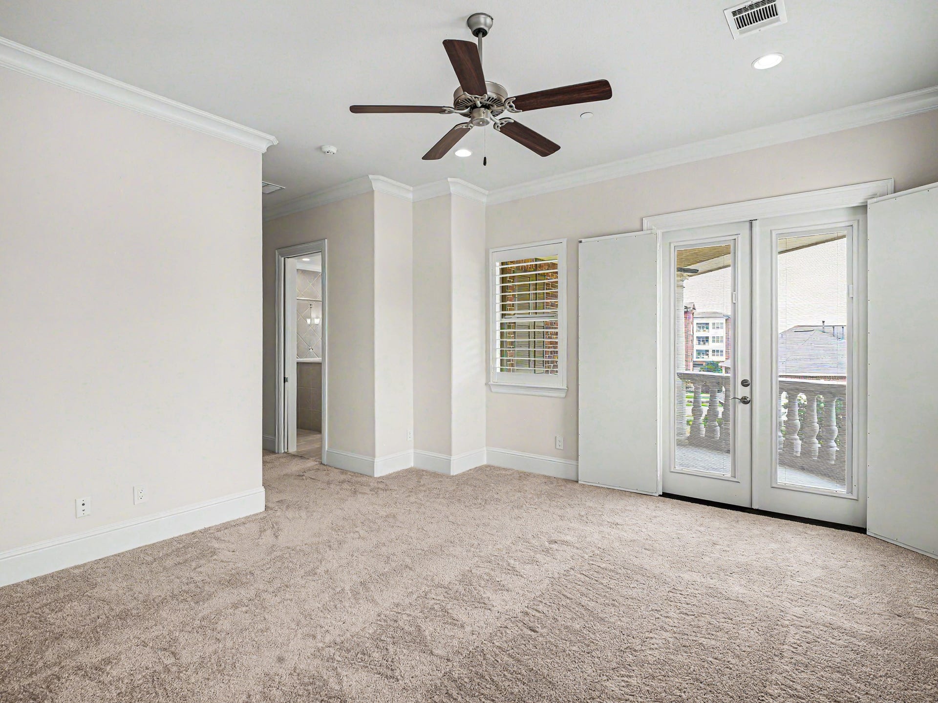 You have your own personal third story balcony all to yourself.