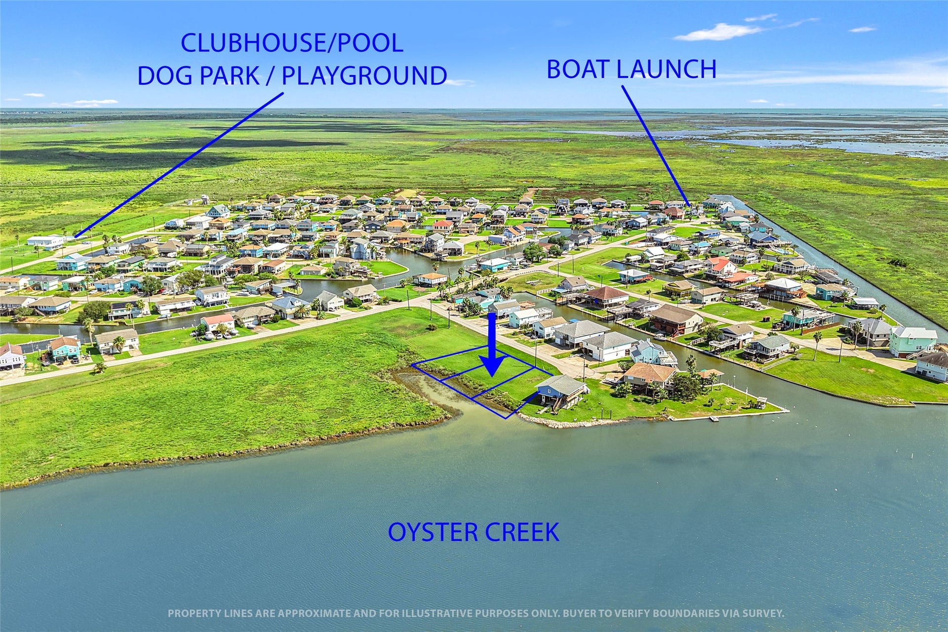 Property lines are approximate and for illustrative purposes only. Buyer to verify boundaries via survey.