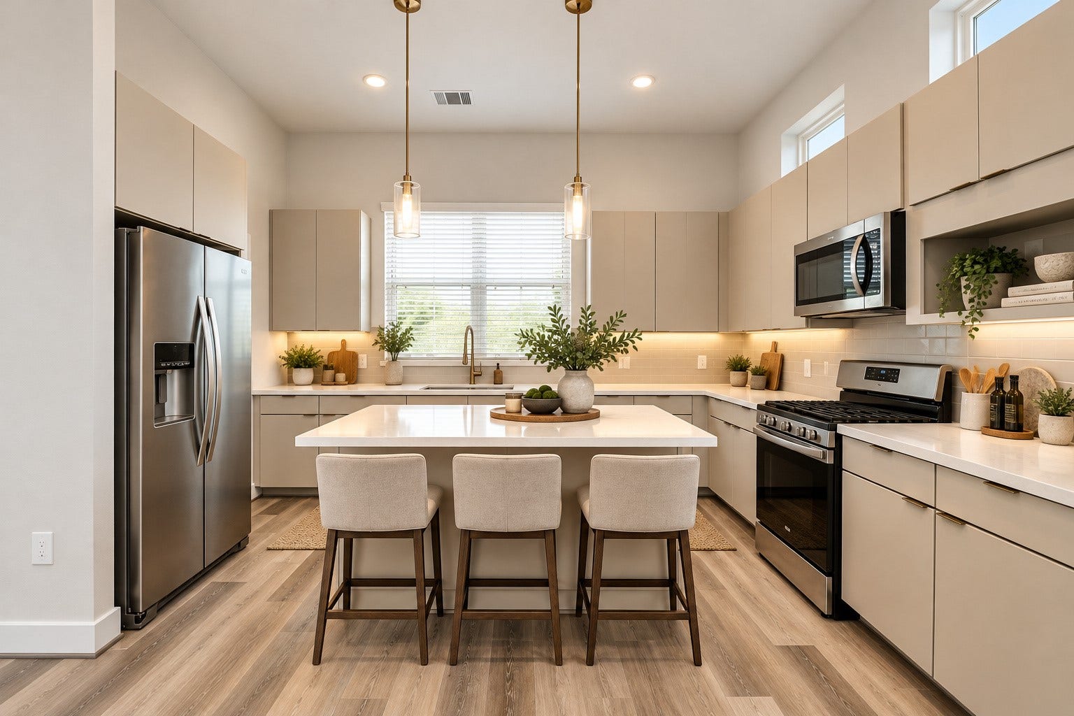1278 N Post Oak Road, #B, Houston, TX 77055 2nd Floor Dining/kitchen area/virtually staged