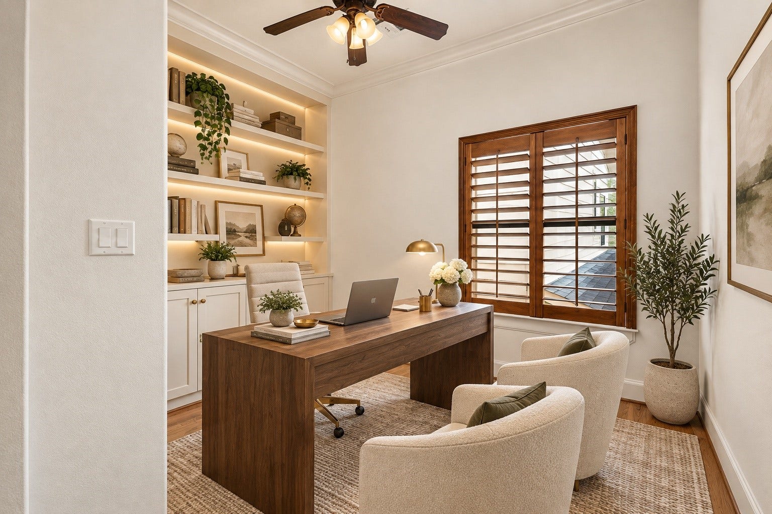 5218 Feagan Street, #D, Houston, TX 77007 Virtually staged office in the primary suite.