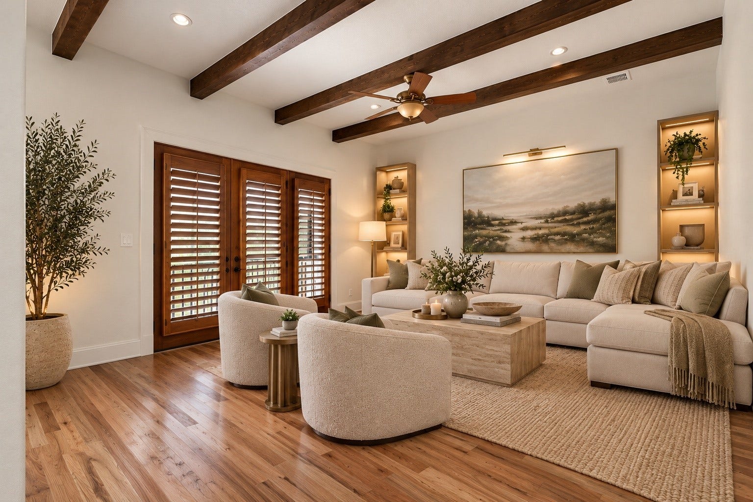 5218 Feagan Street, #D, Houston, TX 77007 Virtually staged main living room.