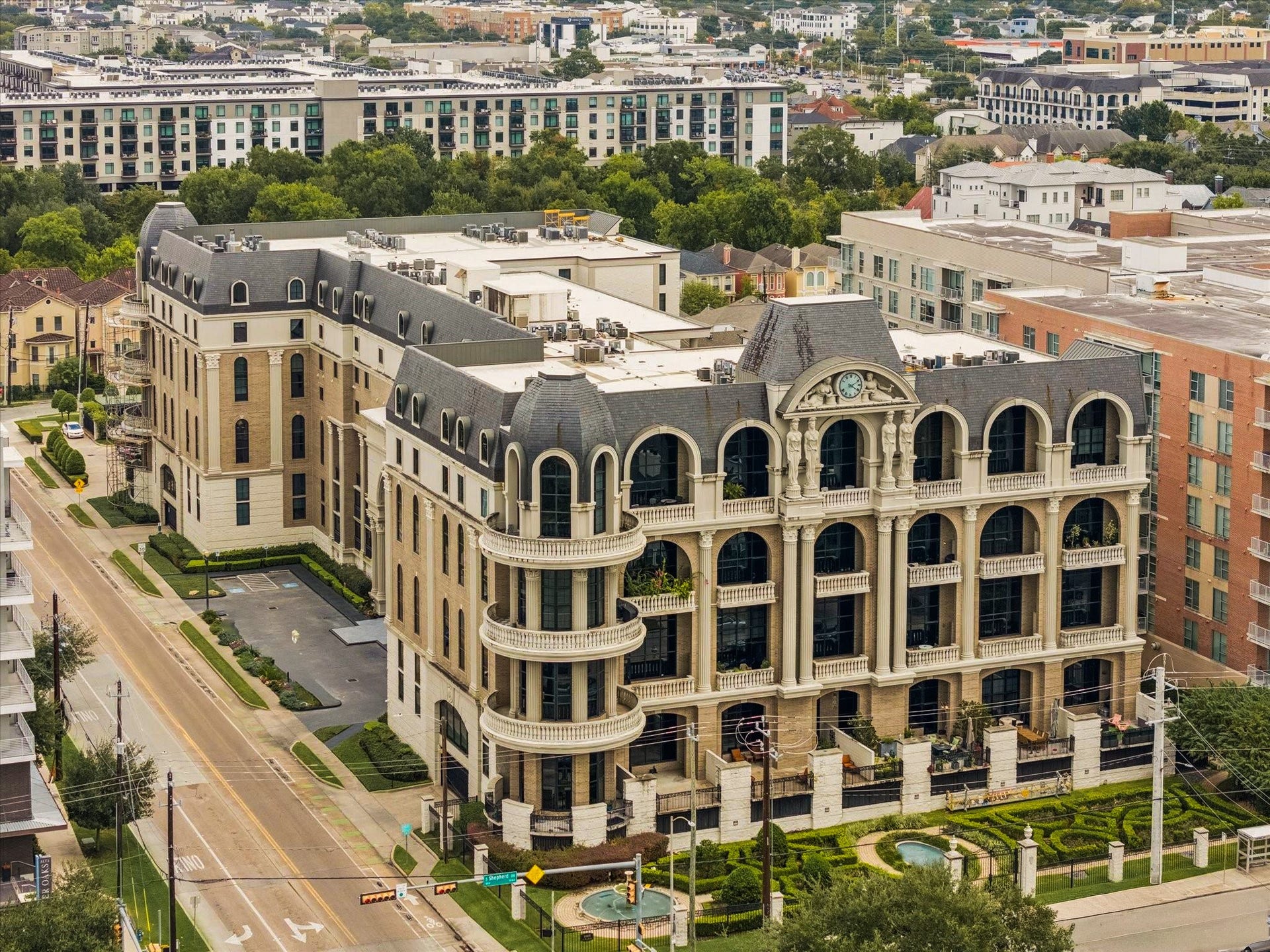 Inspired by classical European architecture, The Renoir showcases a distinctive faade, grand arched windows, sculptural detailing, and beautifully landscaped grounds. Residents enjoy an intimate condominium setting with shared amenities, including a swimming pool, outdoor terrace, dog run, and concierge services, with common-area maintenance supported through the HOA.