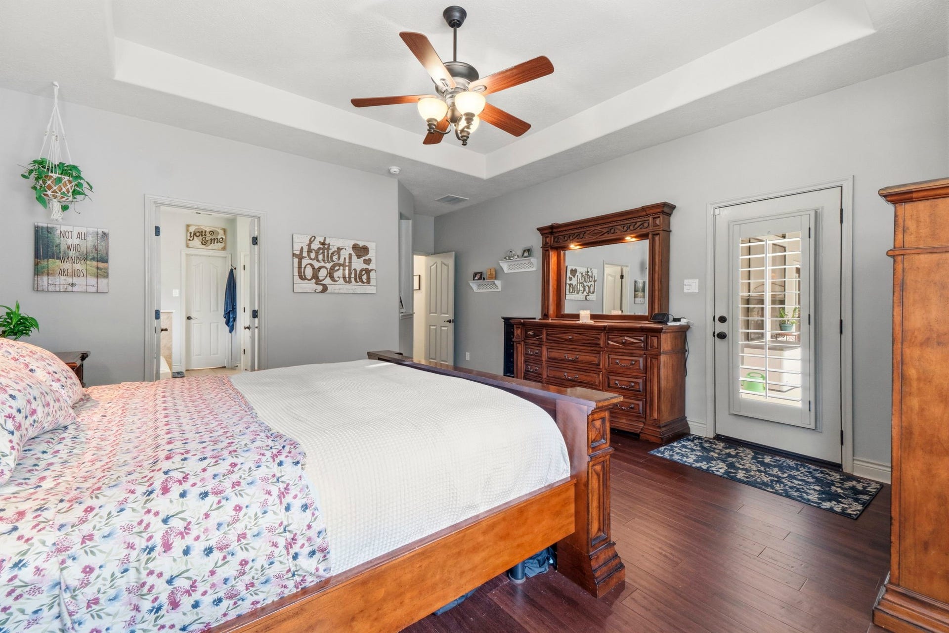11612 Princess Ann Court, Montgomery, TX 77316 There is a door to the backyard in the primary bedroom.