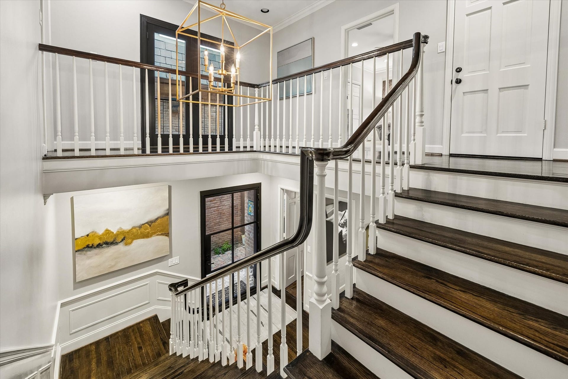 At the top of the stairs...