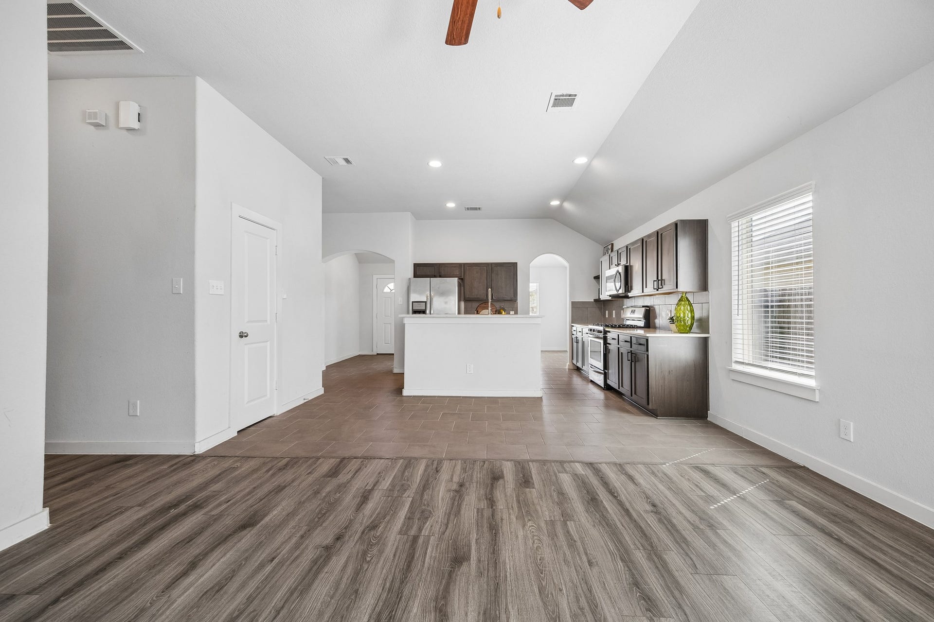 This space awaits family and friend gatherings.