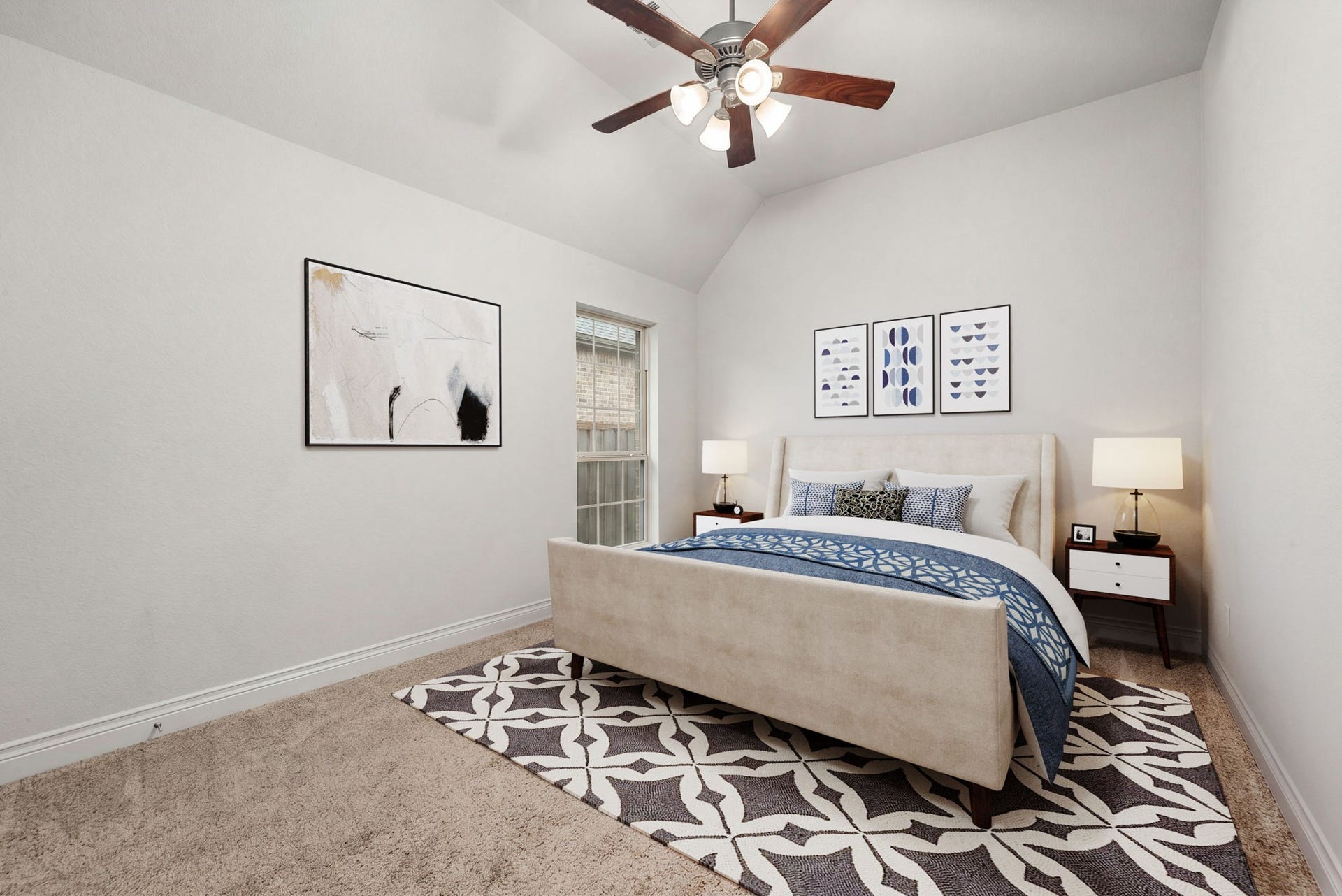 4103 August Light Court, Fulshear, TX 77441 The crisp light painted wall palette pairs beautifully with plush, neutral carpeting to provide a clean, modern canvas that makes the entire room feel incredibly welcoming. *Virtually Staged