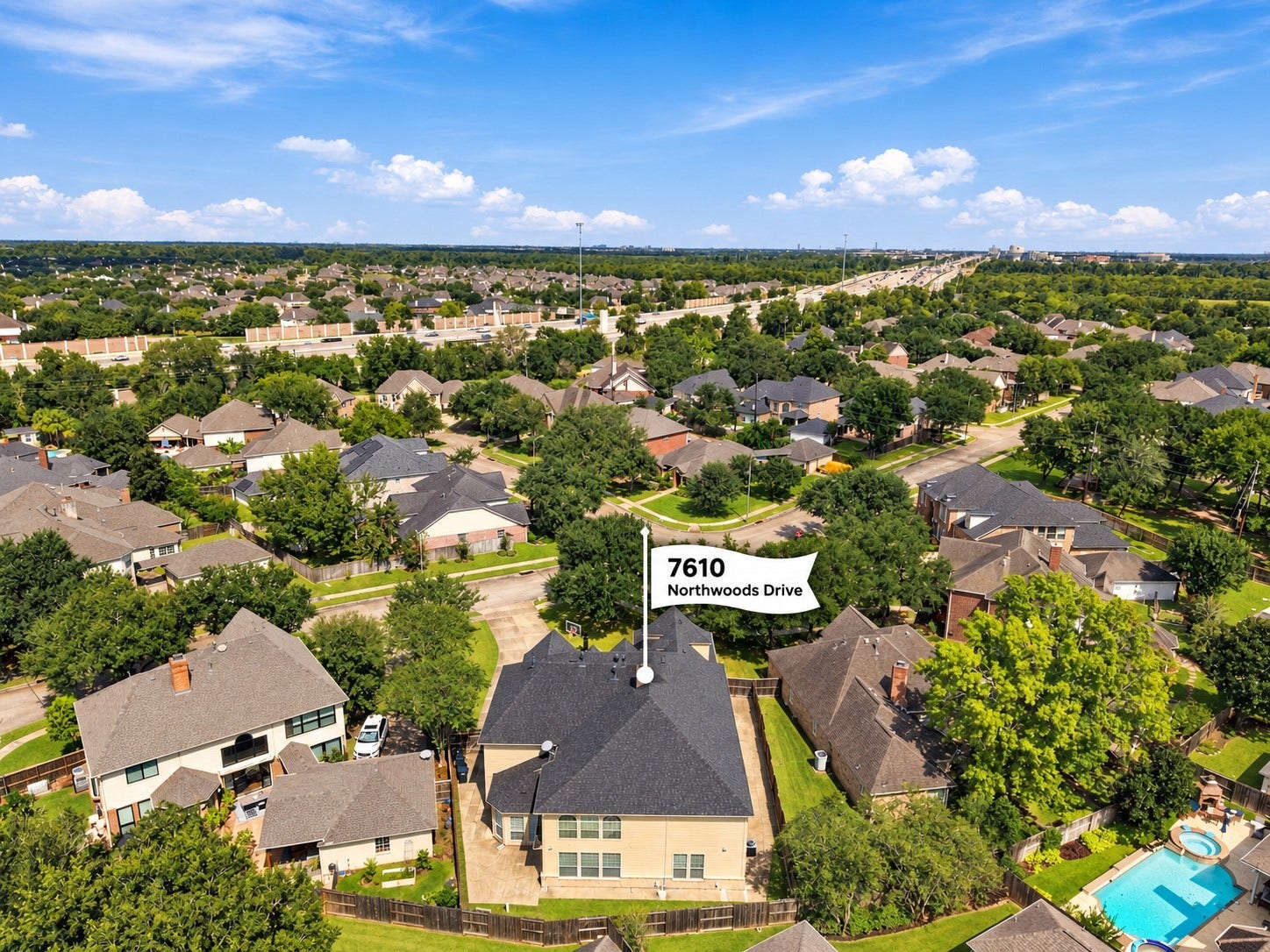 7610 Northwoods Drive, Sugar Land, TX 77479 Enjoy a well-connected location where peaceful residential surroundings meet convenient access to Houstons major routes and everyday destinations.