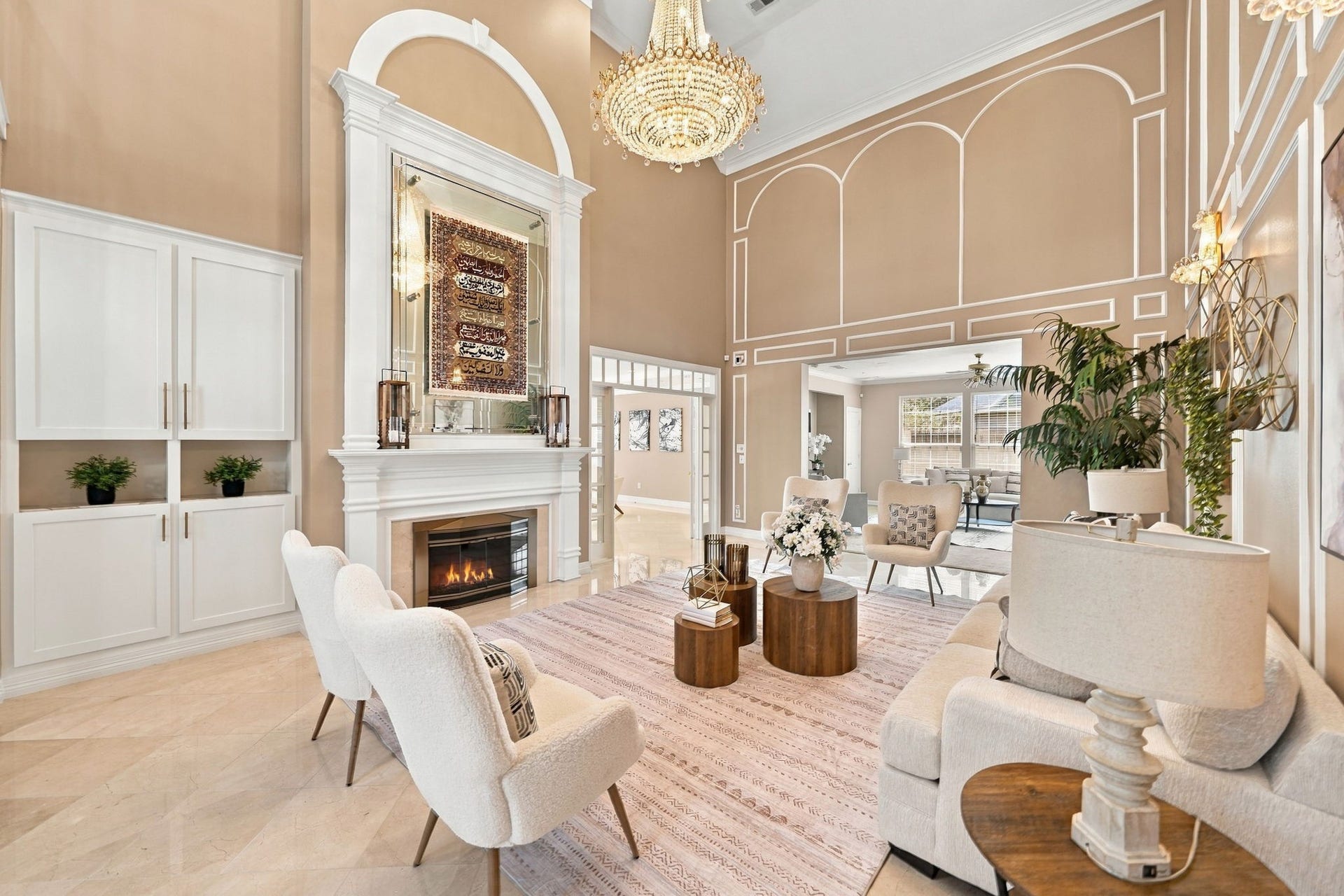 7610 Northwoods Drive, Sugar Land, TX 77479 Designed to impress from the moment you enter, this two-story living area offers an elegant setting for everything from quiet evenings to memorable gatherings.