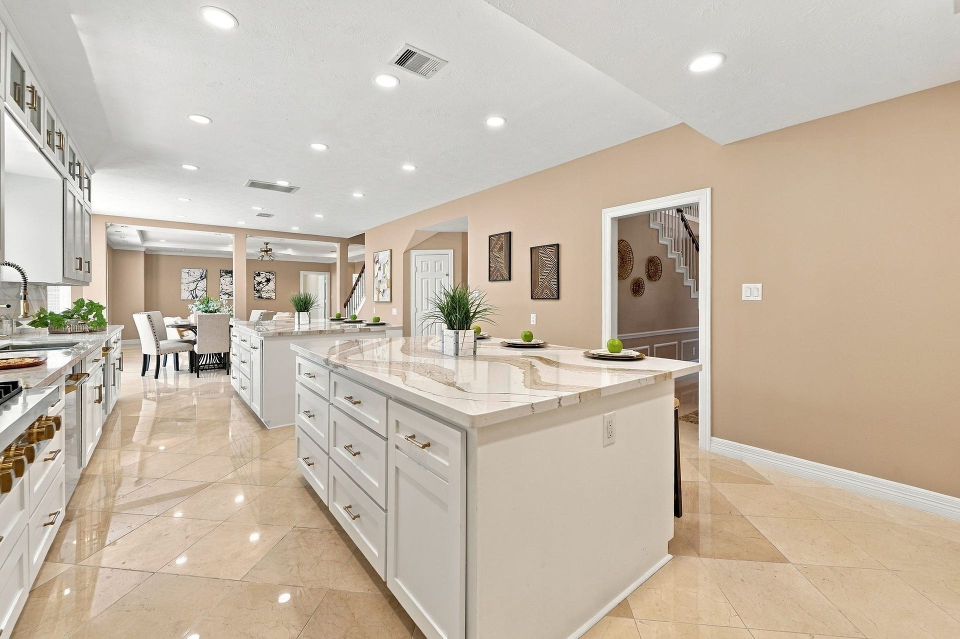 7610 Northwoods Drive, Sugar Land, TX 77479 A closer look reveals just how well this kitchen balances style and practicality, with extensive storage and a layout designed for smooth everyday use.