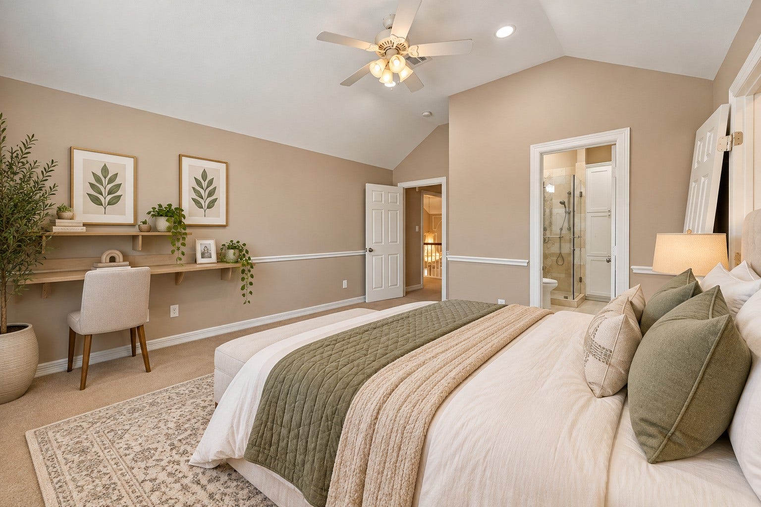 7610 Northwoods Drive, Sugar Land, TX 77479 A private adjoining bath elevates Bedroom 4 beyond the ordinary, creating a comfortable setup for family members.