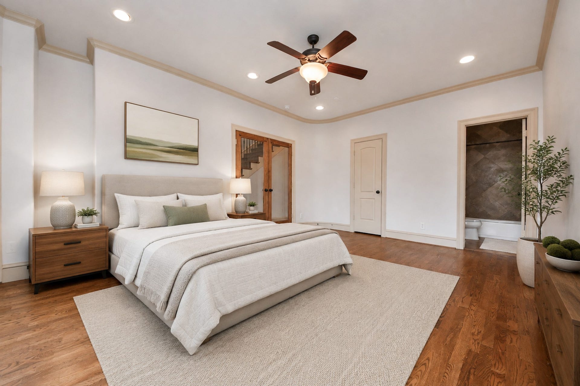VIRTUAL STAGING OF FIRST FLOOR BEDROOM.