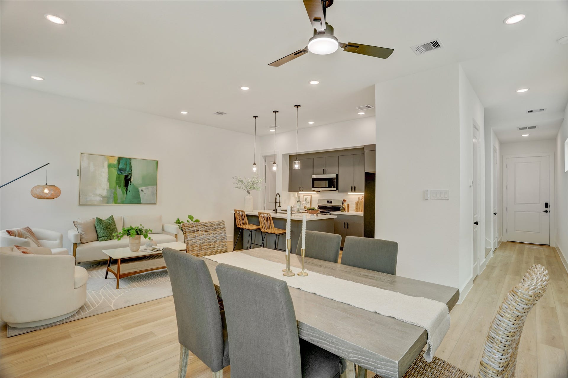 9610 Burden Street, Houston, TX 77093 The home has recessed LED lighting throughout.