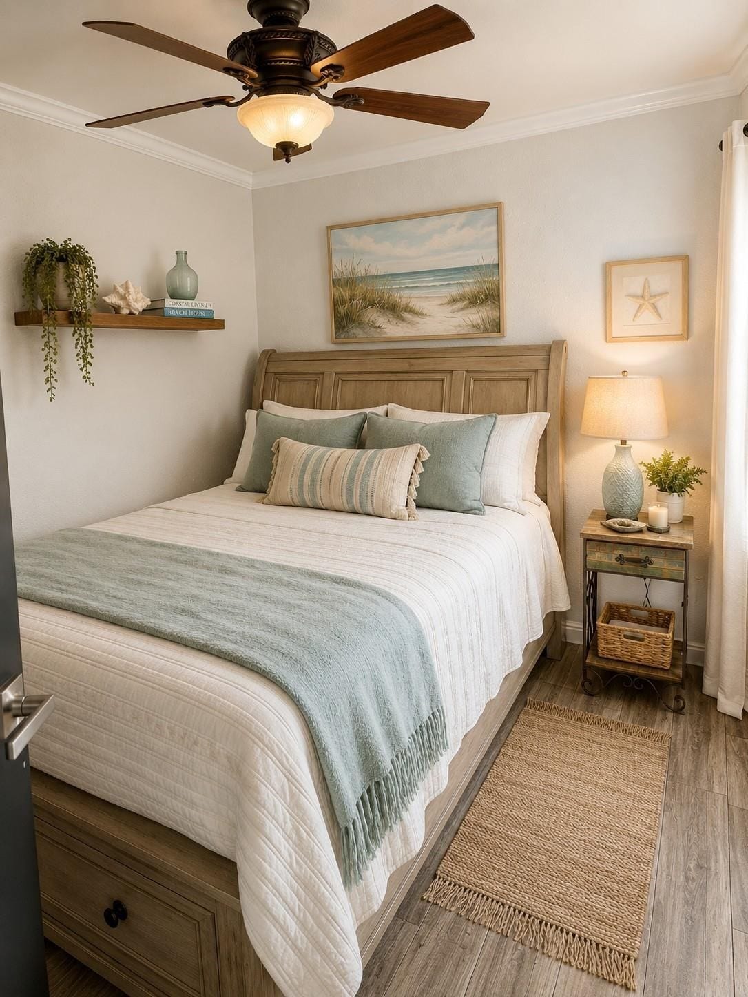 6300 Seawall Boulevard, #3326, Galveston, TX 77551 Bedroom features ceiling fan and large window to allow for natural lighting - Bed has been removed