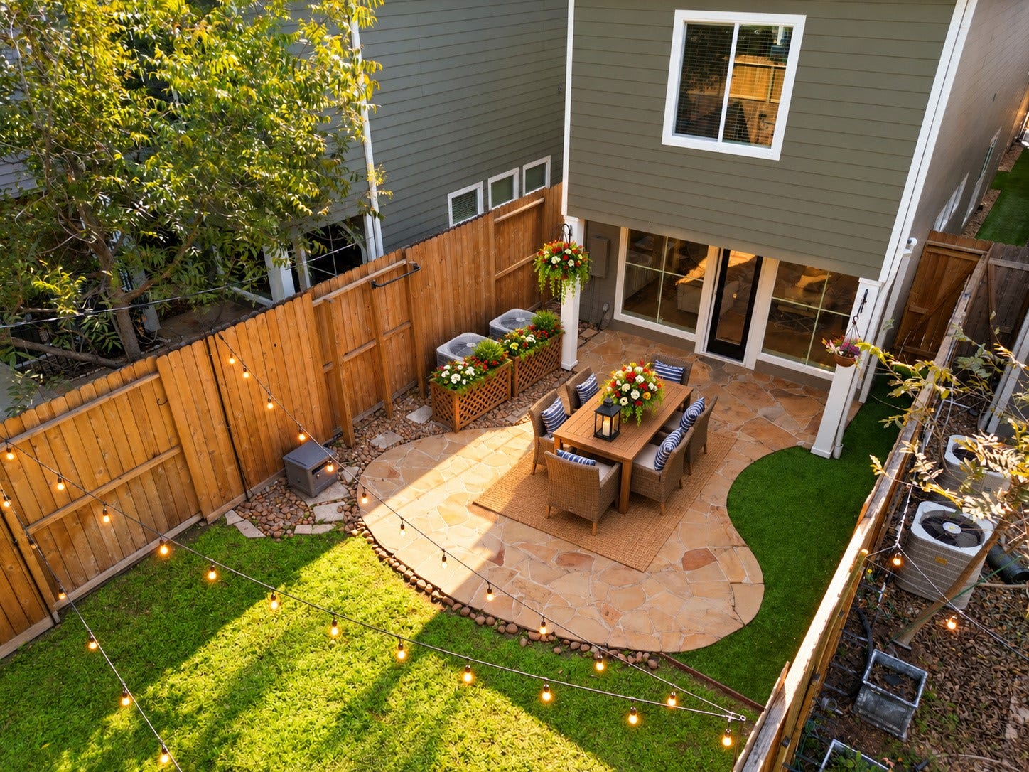 821 W 17th Street, #B, Houston, TX 77008 This is an aerial view of the home's uncommonly large private back yard