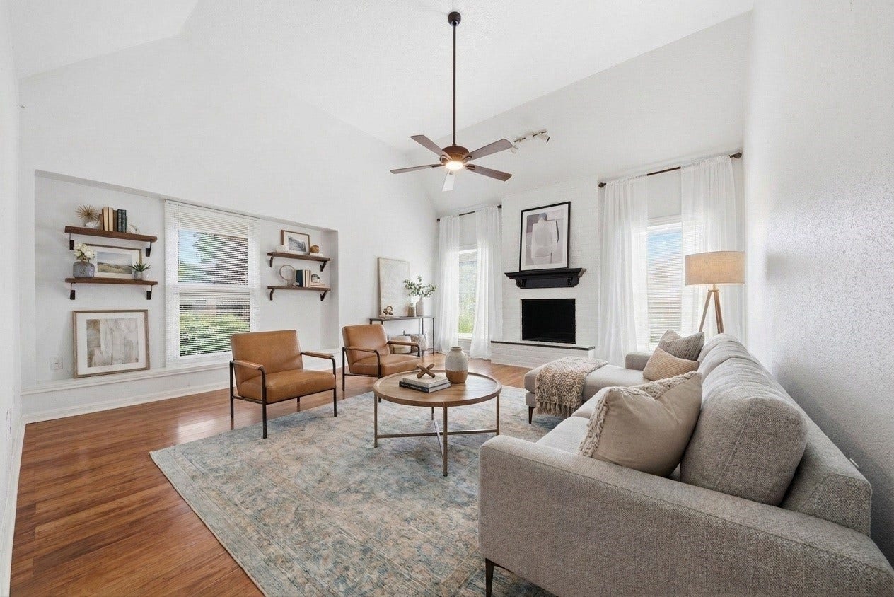 Virtually Staged living room.