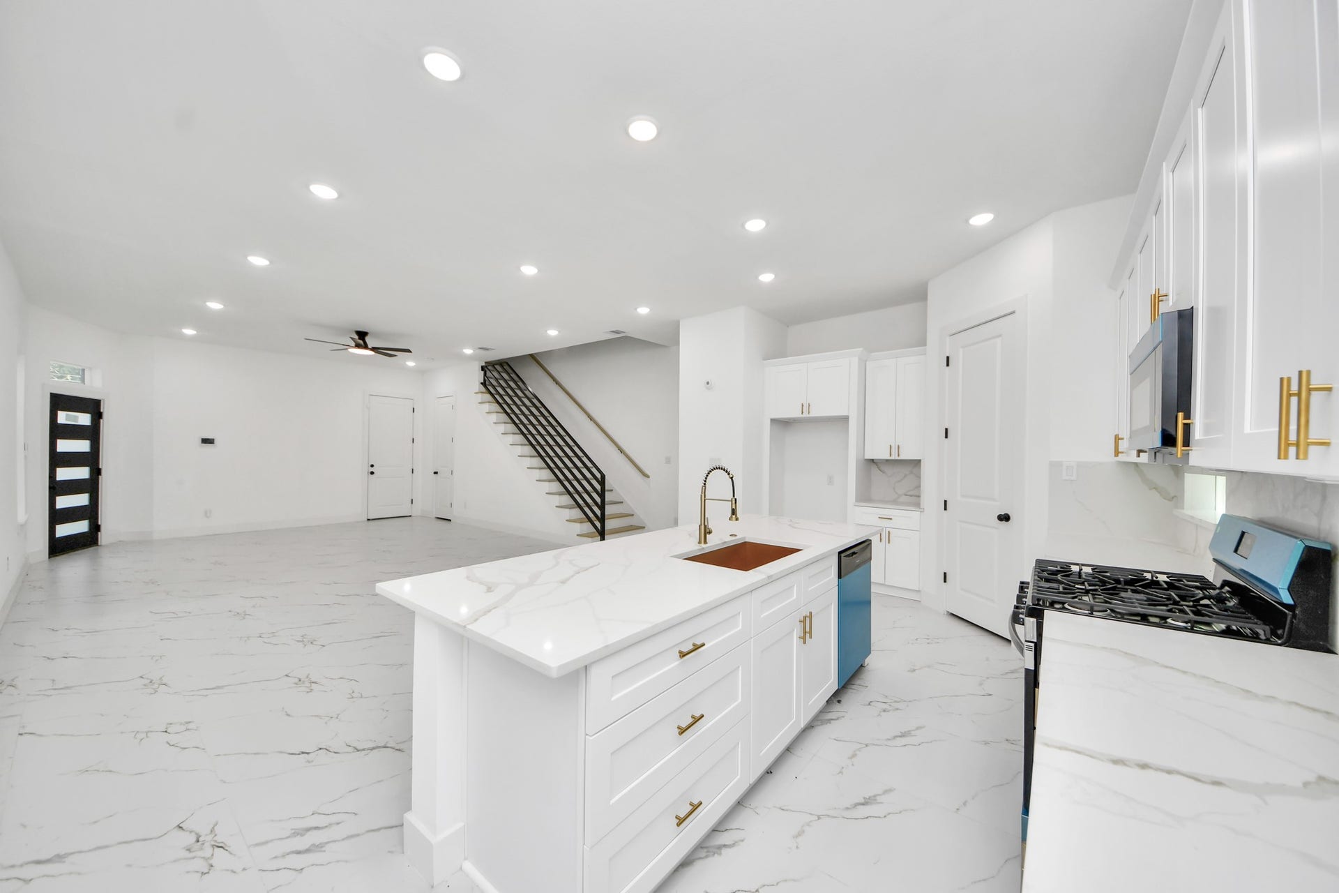 Kitchen, Dining, and Living Room
