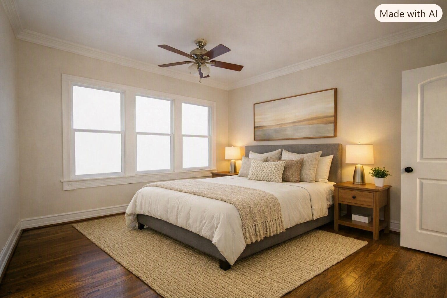 2815 Rosewood, Houston, TX 77004 One of the 3 bedrooms. AI virtually staged