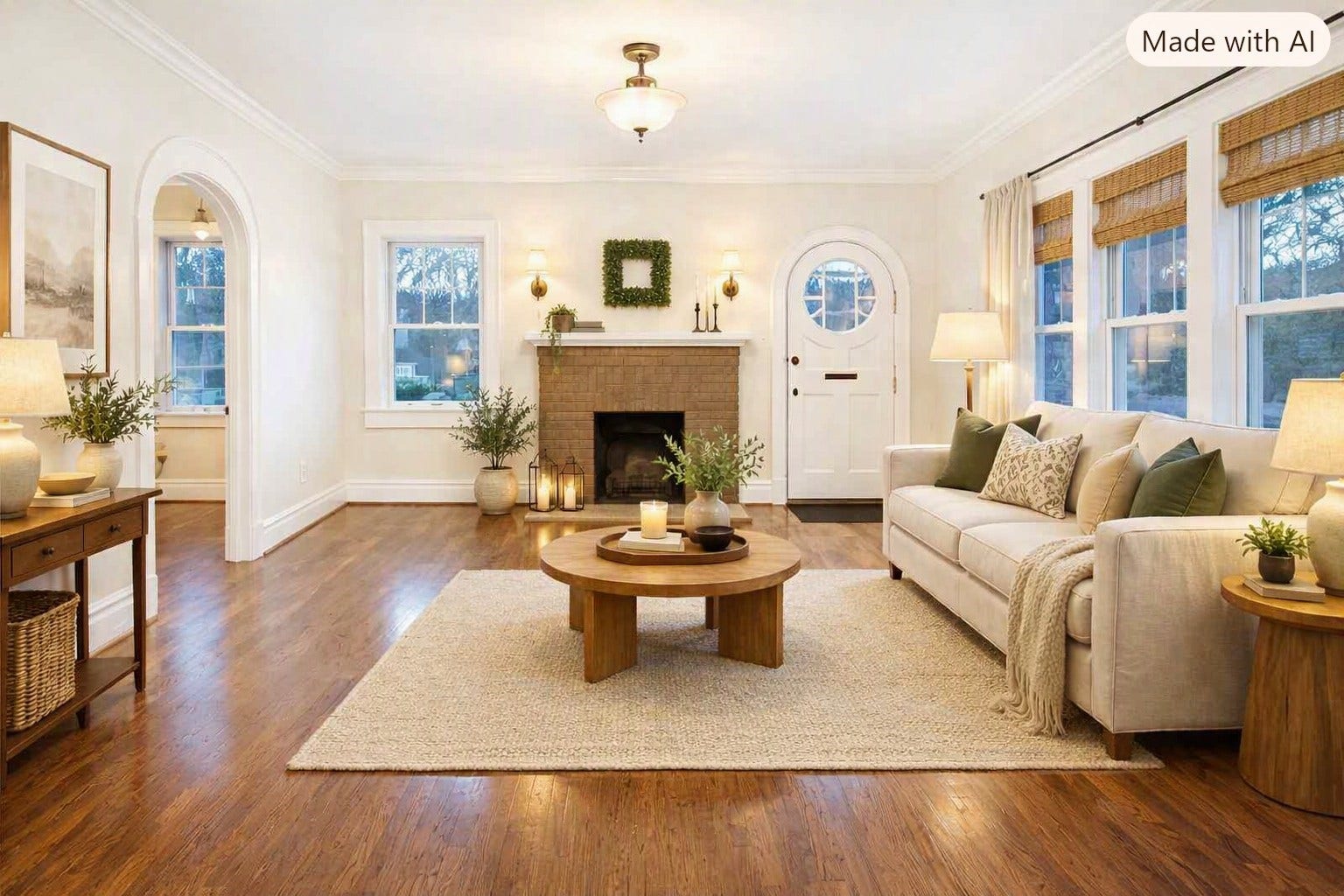 2815 Rosewood, Houston, TX 77004 Exquisite refurbished hardwood floors & a warm fireplace greet you as you enter the home. Virtually AI staged image.