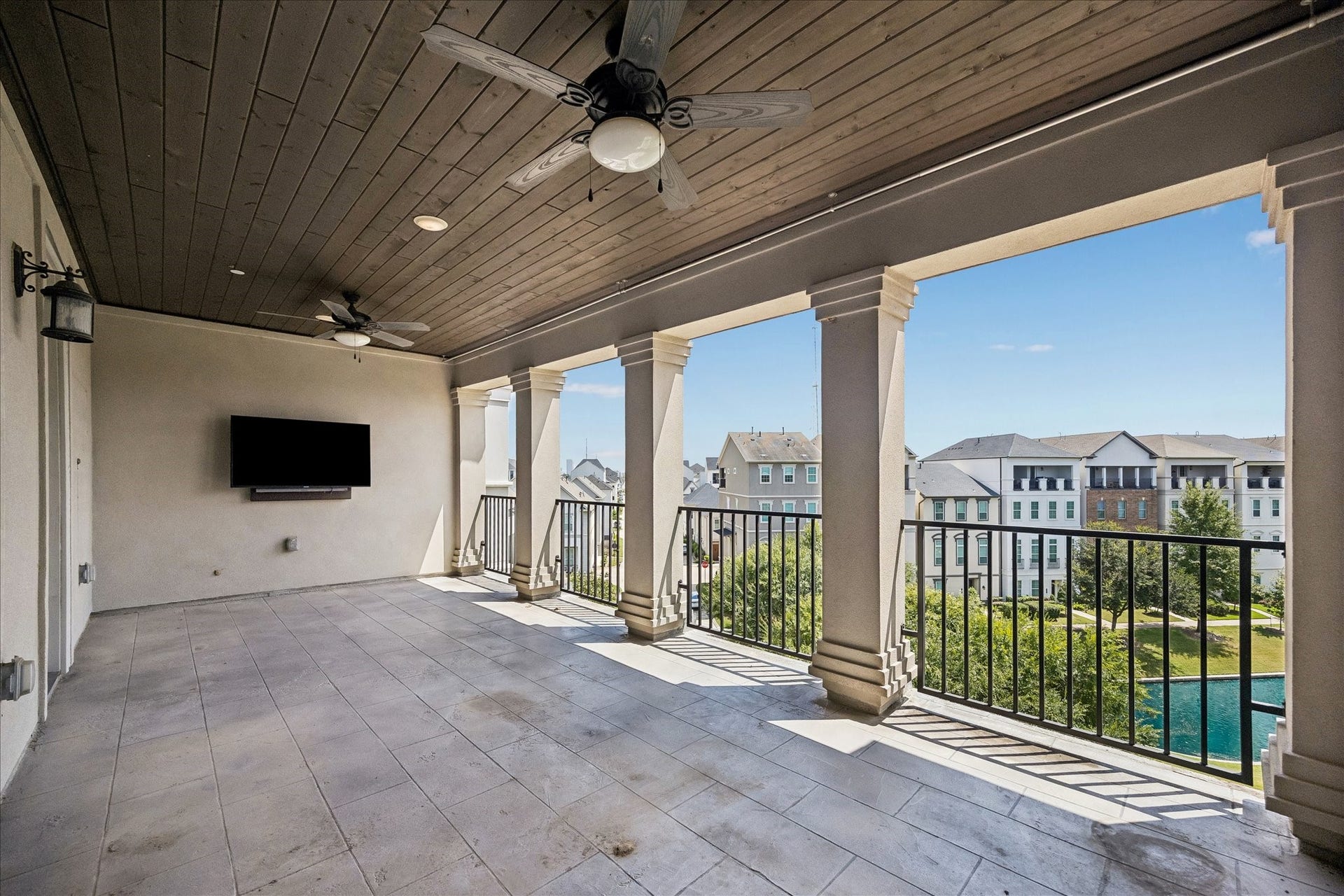 3606 Somerset York Lane, Houston, TX 77055 The covered terrace is a true showpiece, offering breathtaking views and exceptional outdoor living.