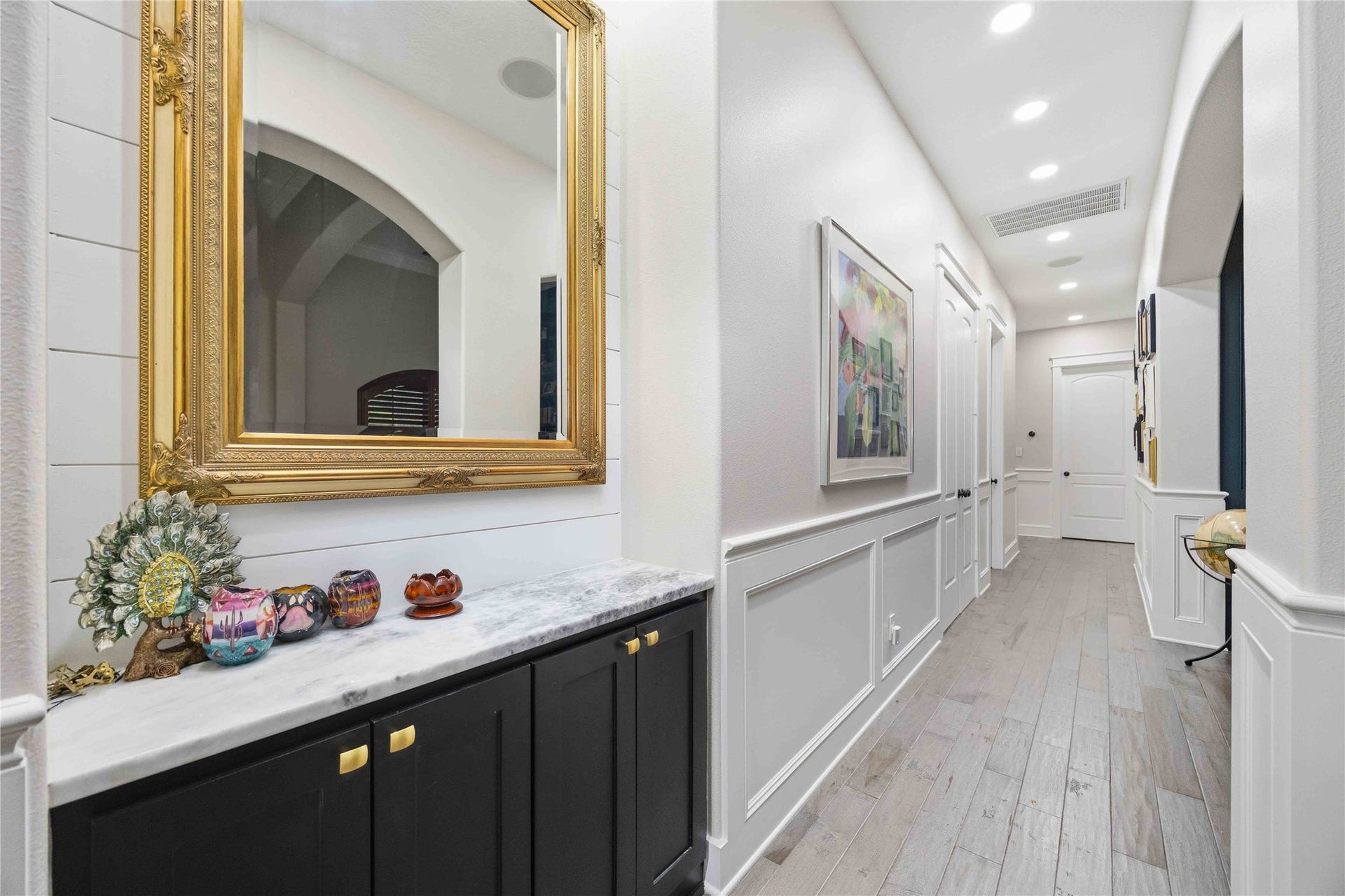Beautiful, bright hallways leading to secondary rooms