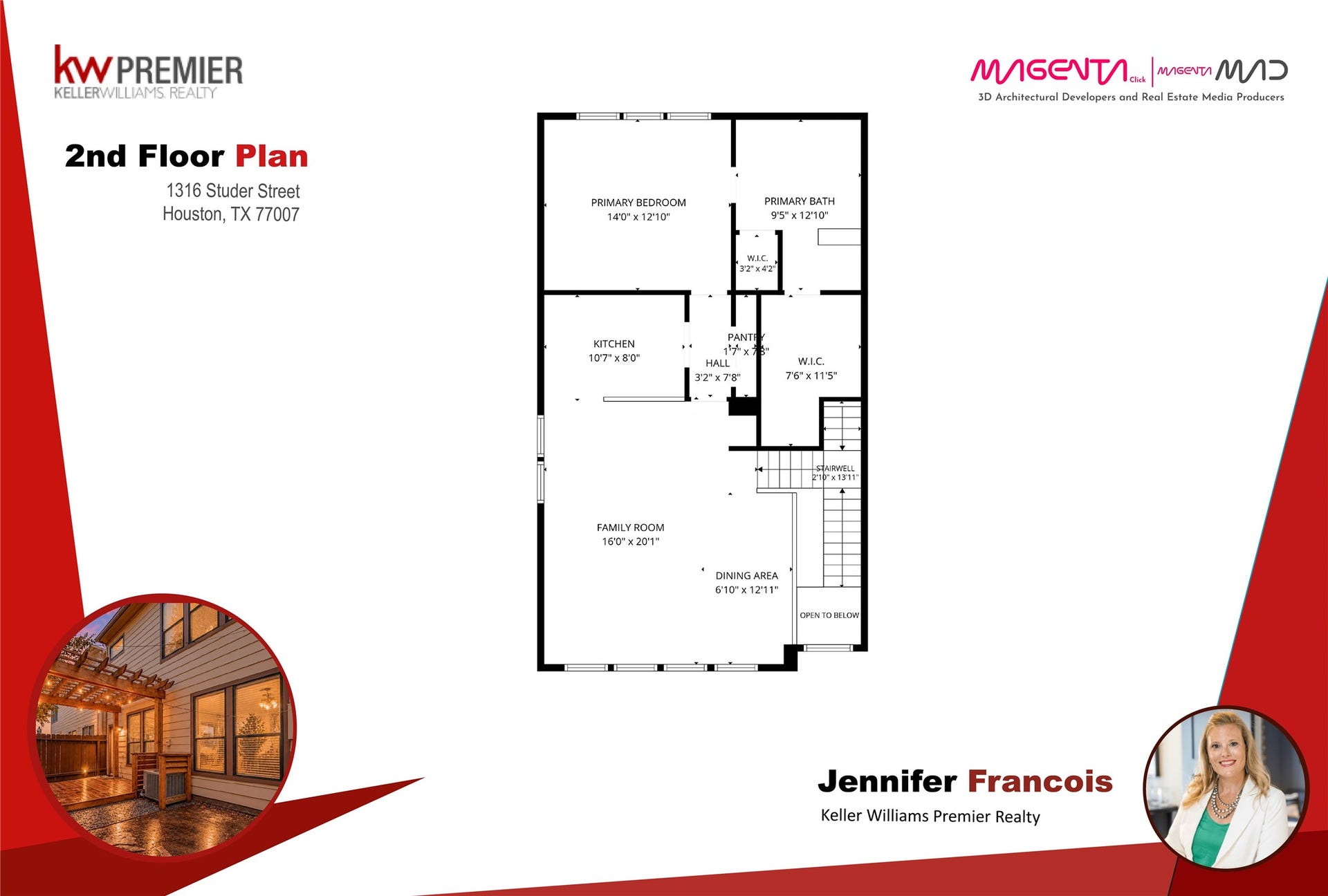 1316 Studer Street, Houston, TX 77007 Floor plan provided as a courtesy and for informational purposes only. Buyer and Buyers Agent to independently verify all dimensions, measurements, and information.