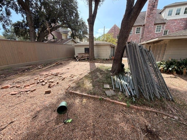 4019 Sul Ross Street, Houston, TX 77027 A view of the clearing process and new fencing at the property.