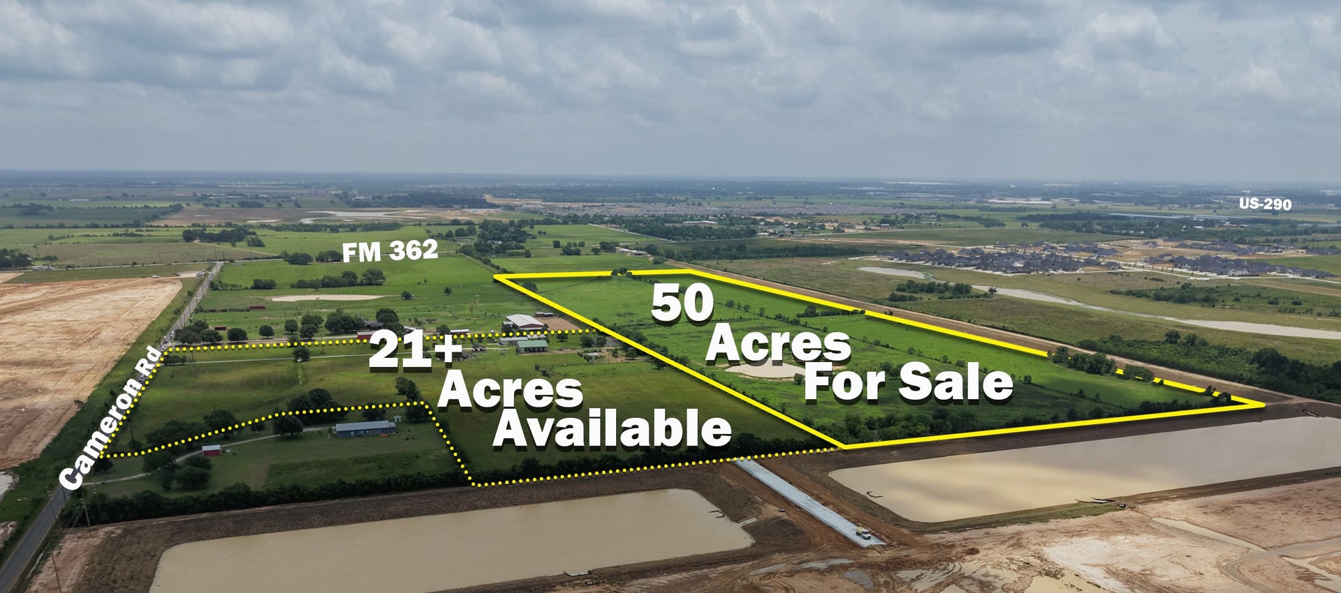 22563 Fm-362, Waller, TX 77484 21.3 Additional Acres available. Totaling 71+ acres adjacent to Lennar Homes Development Area. 3 Miles from US-290