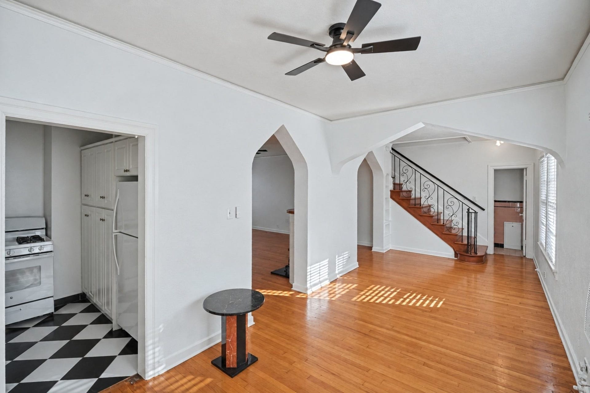 4408 Yoakum Boulevard, #4, Houston, TX 77006 The back of the unit has a large area that can be used as a second living space with a complete dining room.