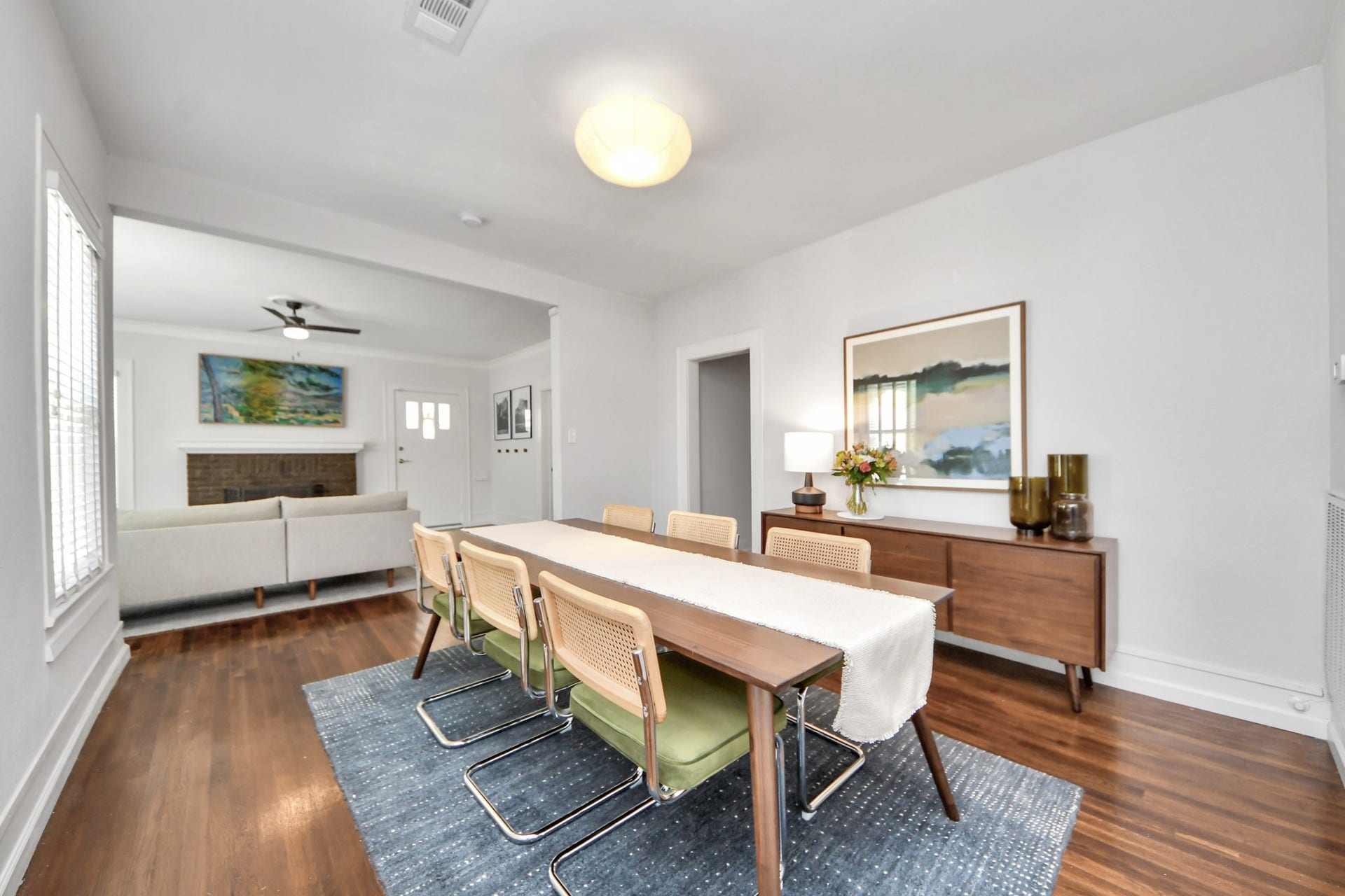 Whether hosting dinner with friends or enjoying a quiet meal at home, this versatile dining space offers warmth, character, and everyday comfort.
