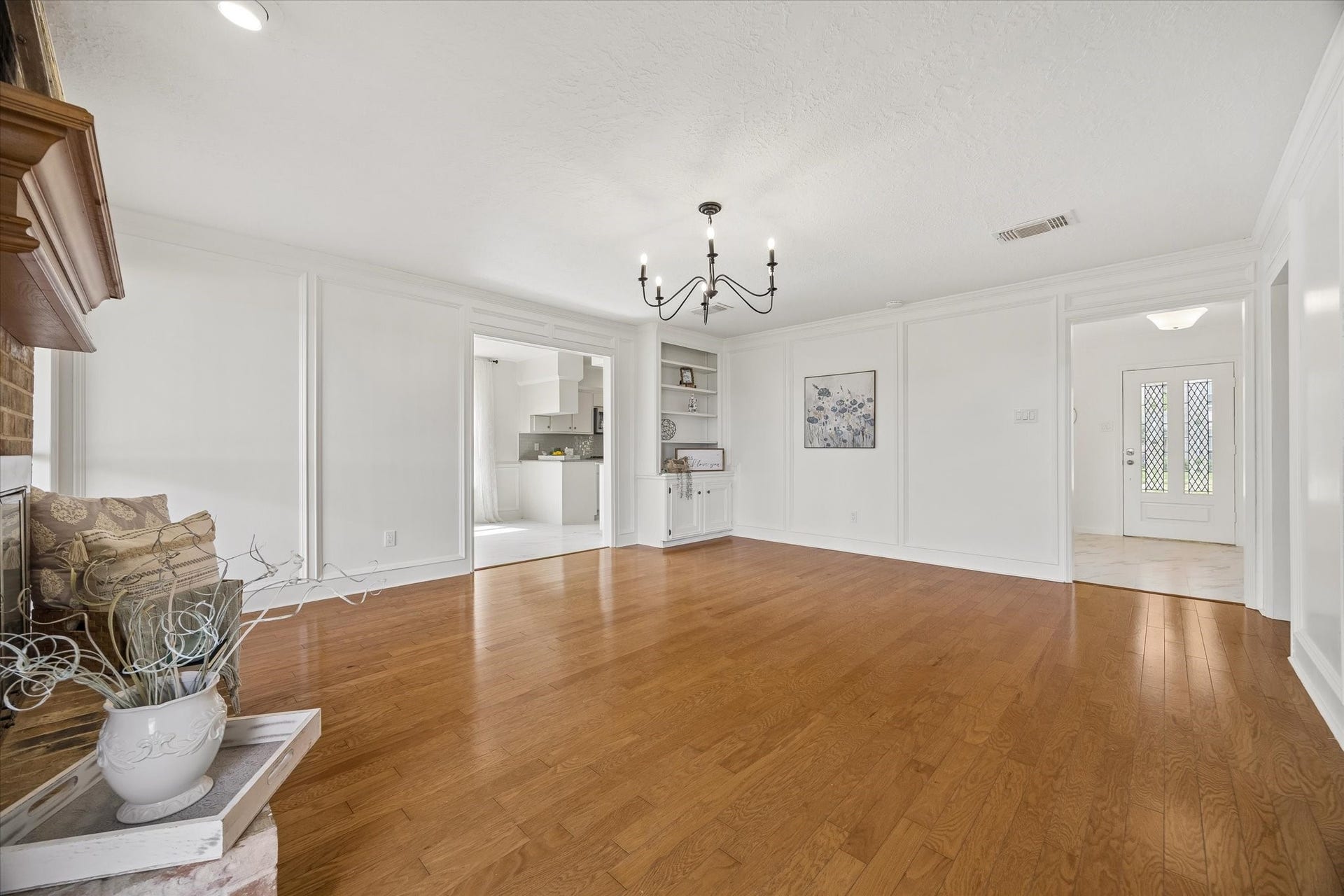 View of the living room from the staircase