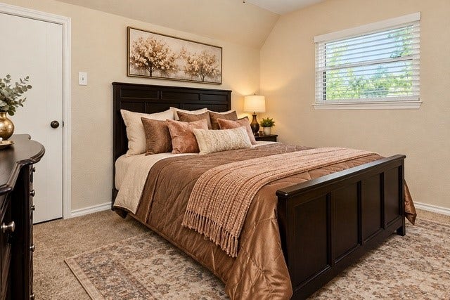 928 Oleander Street, Lake Jackson, TX 77566 Cozy 2nd bedroom with fresh paint and a large window for natural sunlight to come in.