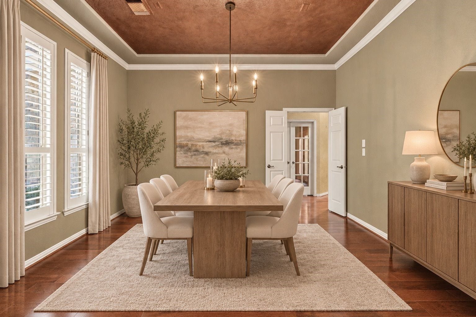 Elegant dining room-virtually staged.
