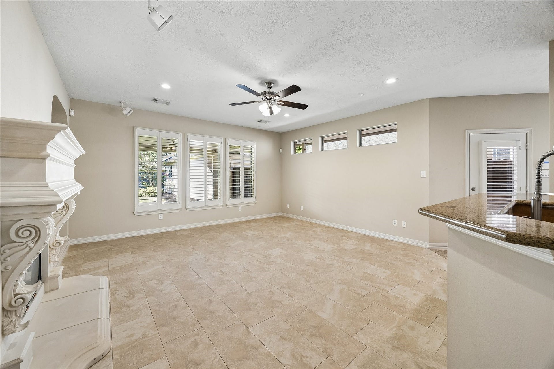 Another view of the living room upon leaving the primary suite.