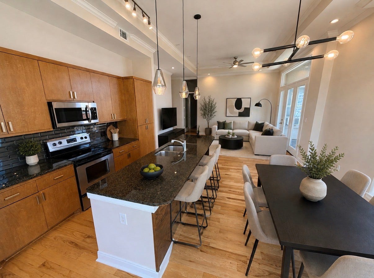 300 St Joseph Parkway, #412, Houston, TX 77002 Kitchen/Dining (Virtual Stage)