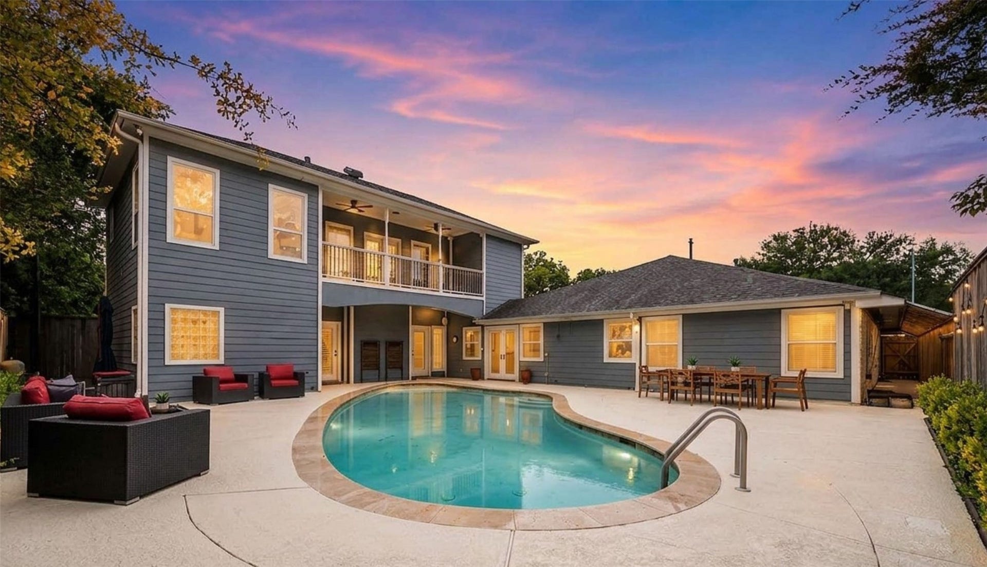 8702 Ilona Lane, Houston, TX 77025 The backyard oasis with pool creates the ultimate setting for outdoor living.