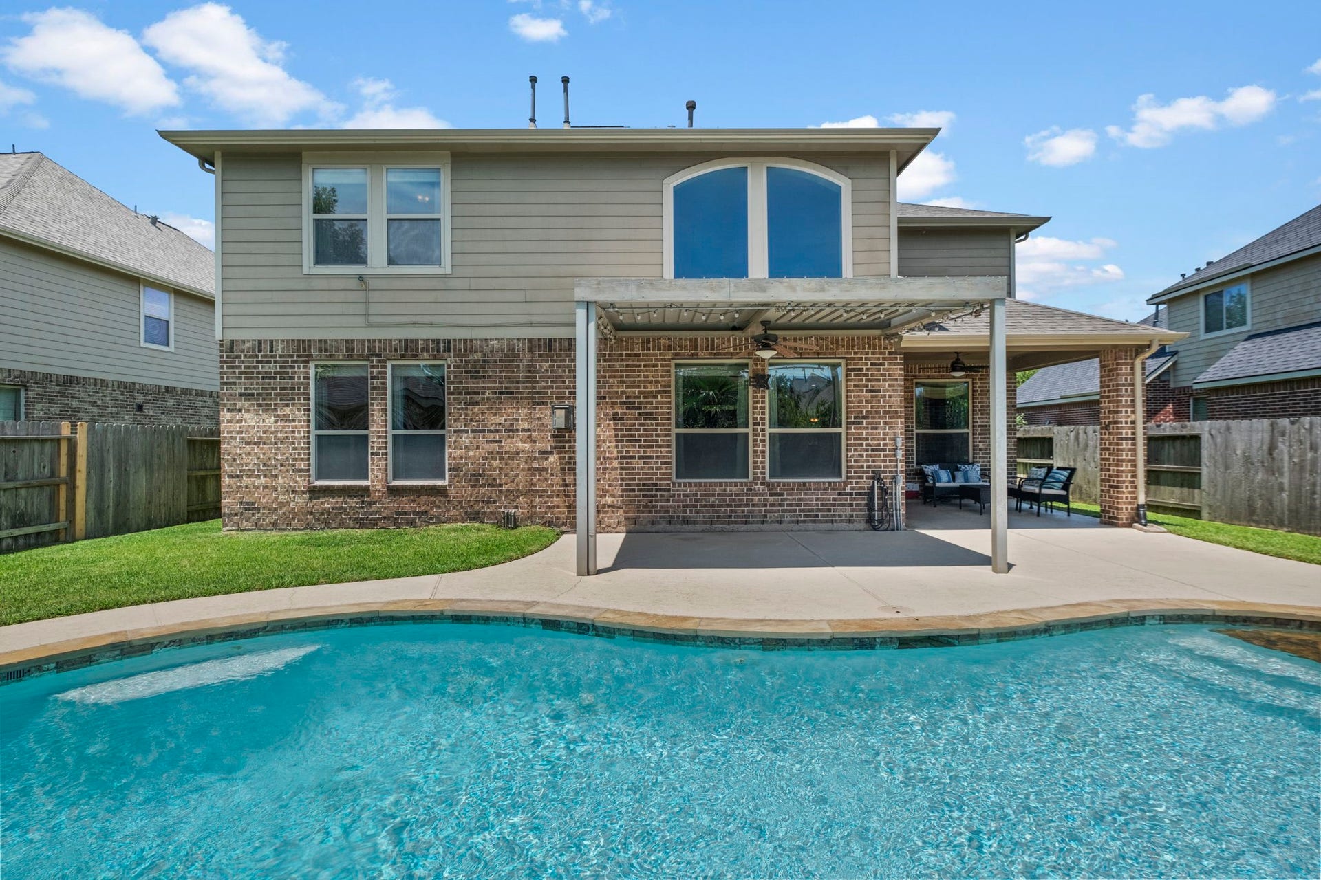 19519 Arbor Lodge Drive, Cypress, TX 77433 An additional arbor with ceiling fan is a great perk for additional coverage!