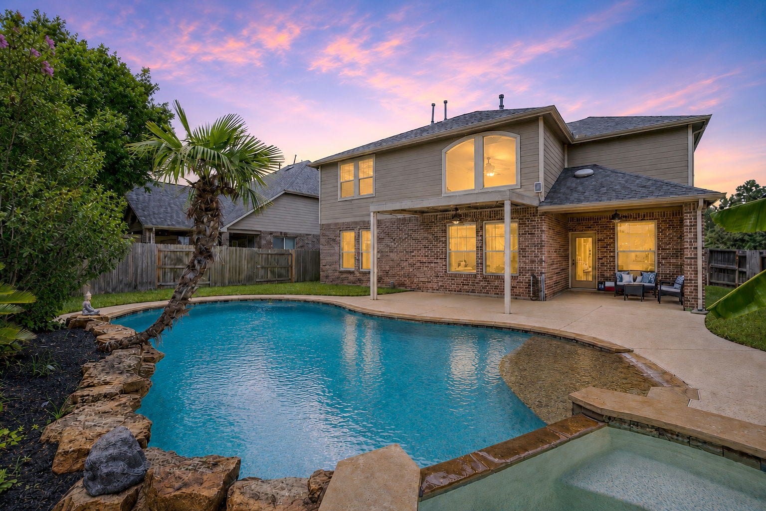 19519 Arbor Lodge Drive, Cypress, TX 77433 Spacious backyard with a beautiful pool and spa.