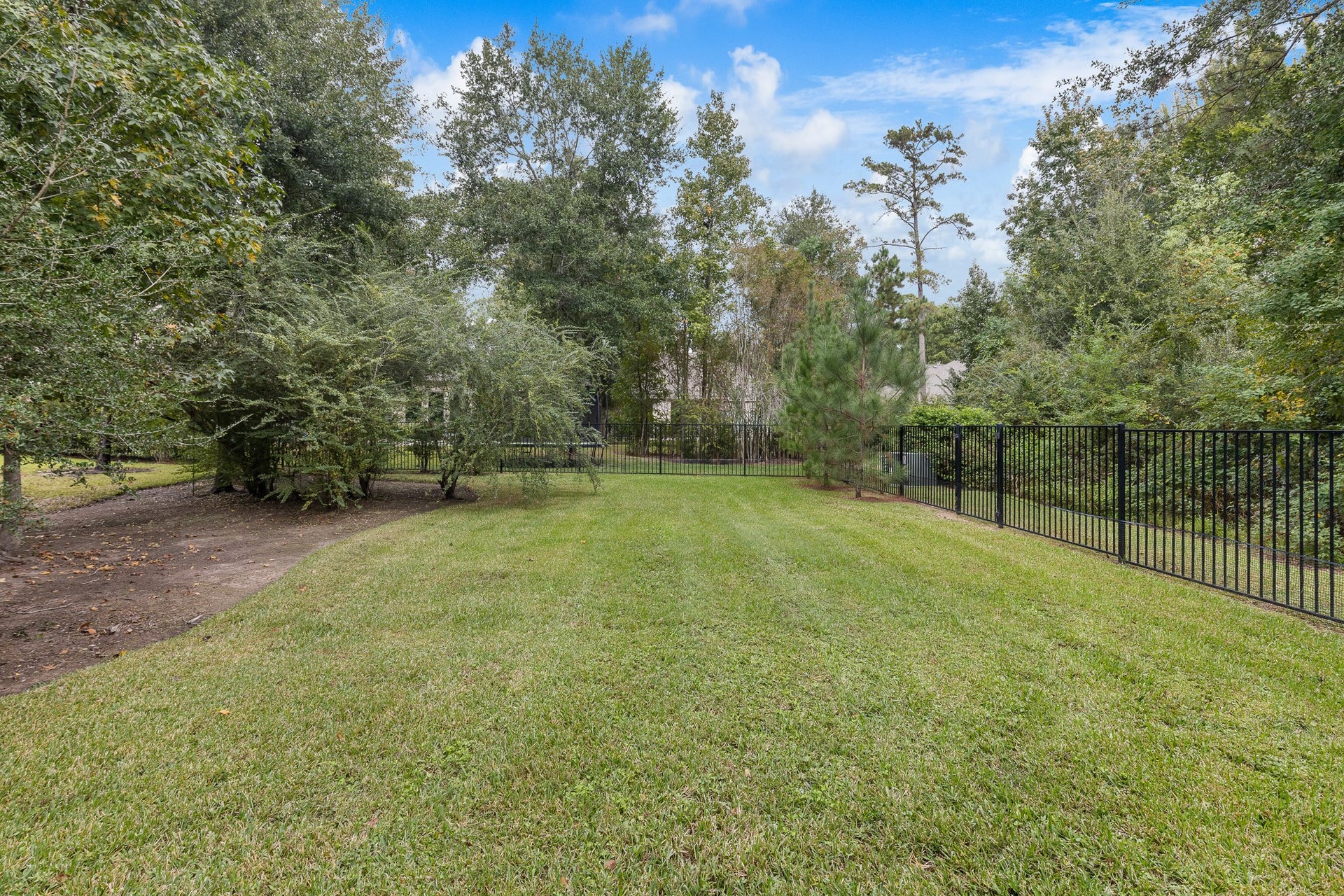 12134 S Tara Plantation Drive, Tomball, TX 77375 Wrought iron fencing, irrigation in front, back and sides.