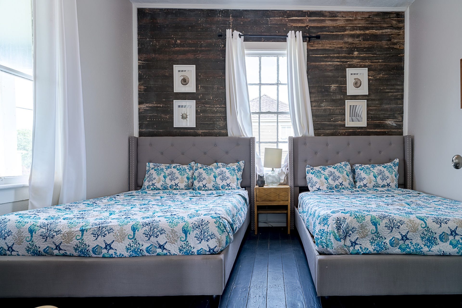 2511 Avenue L, Galveston, TX 77550 Bedroom one on the second floor, features two full beds